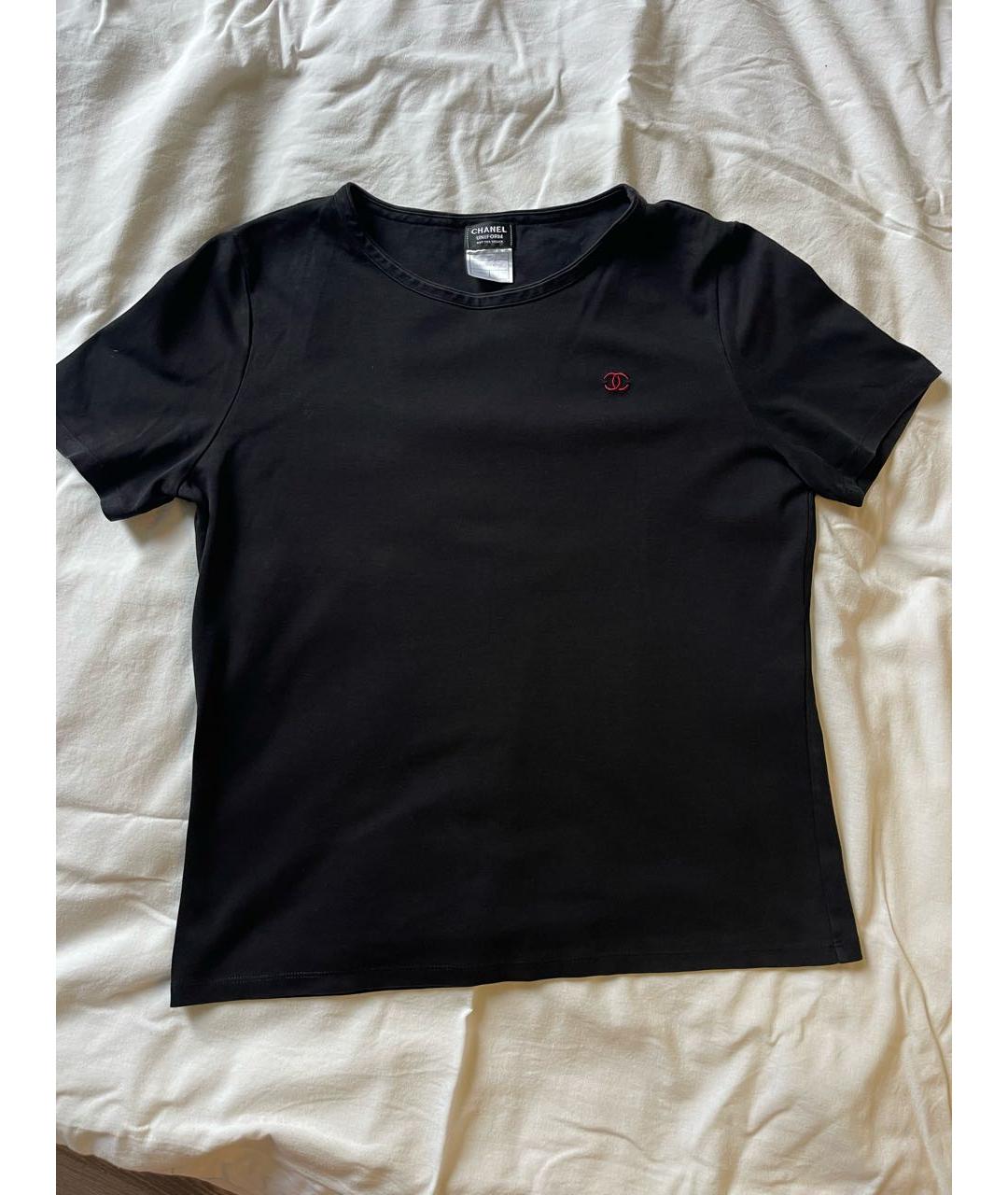 CHANEL Черная хлопковая футболка, фото 9