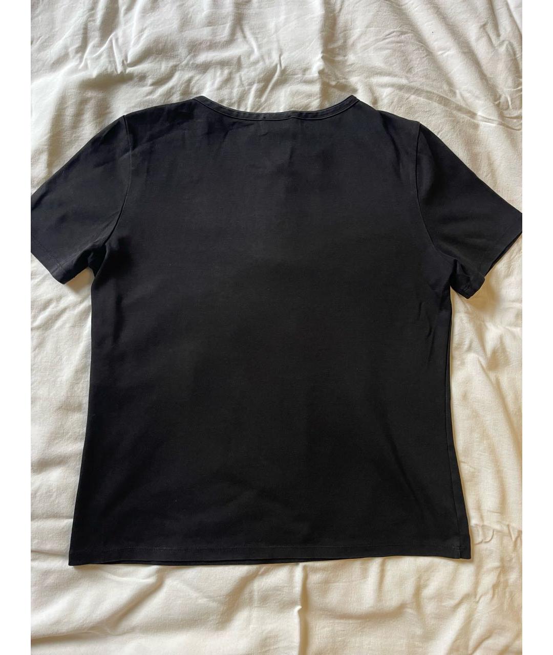 CHANEL Черная хлопковая футболка, фото 2