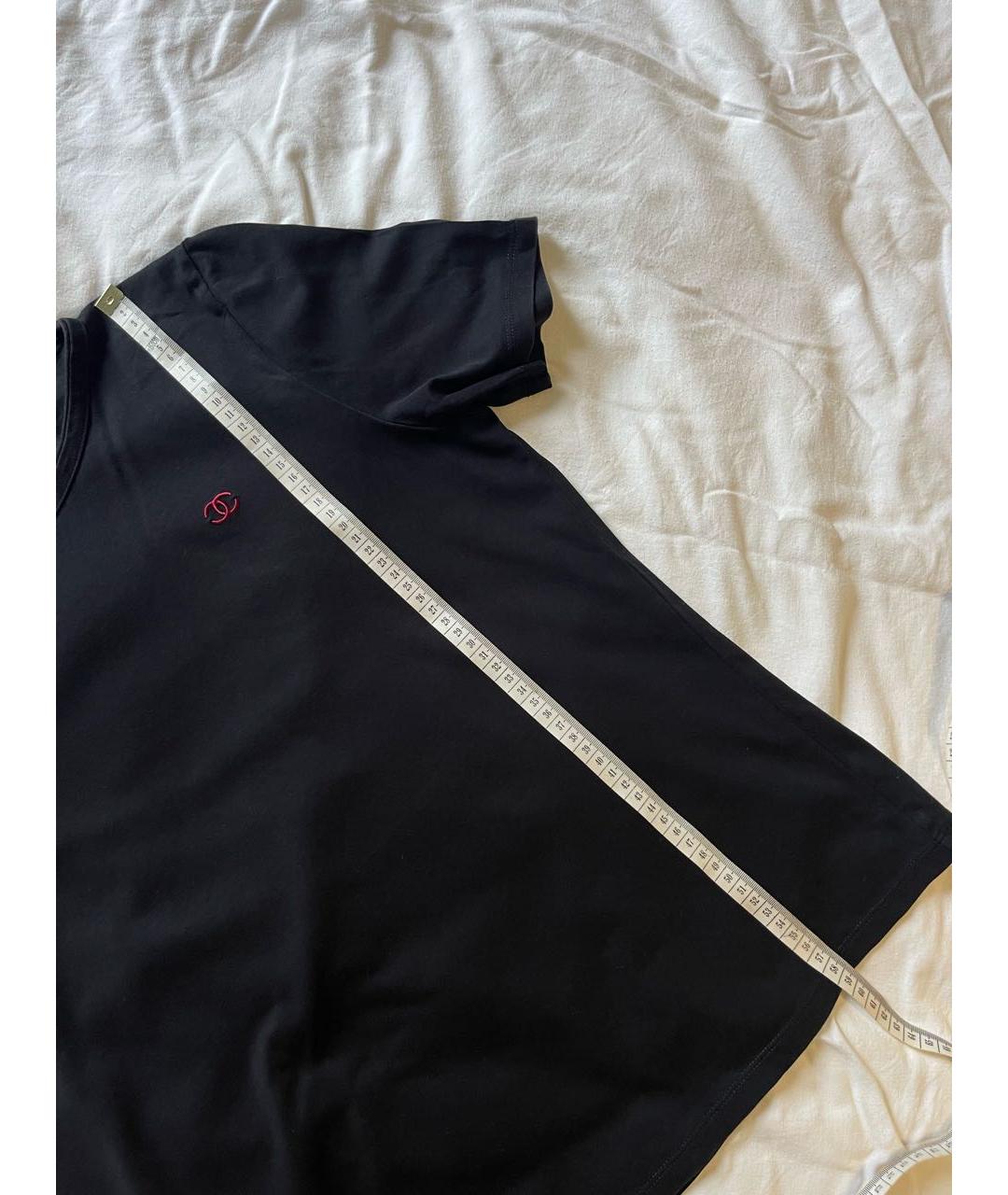 CHANEL Черная хлопковая футболка, фото 8