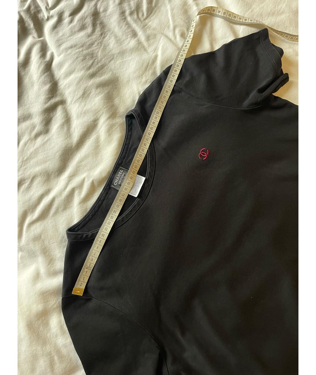 CHANEL Черная хлопковая футболка, фото 7
