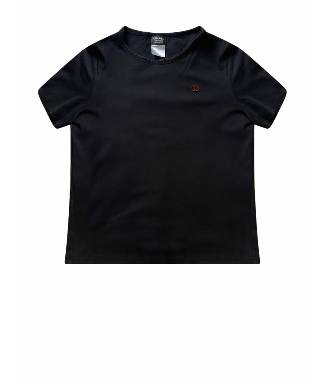 CHANEL Черная хлопковая футболка, фото 1
