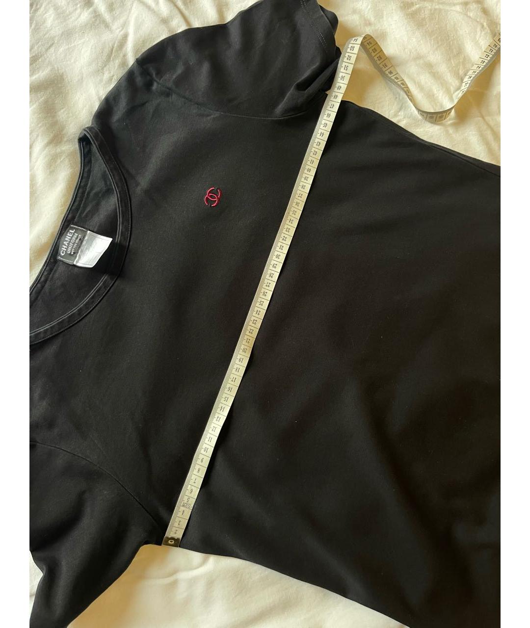 CHANEL Черная хлопковая футболка, фото 6