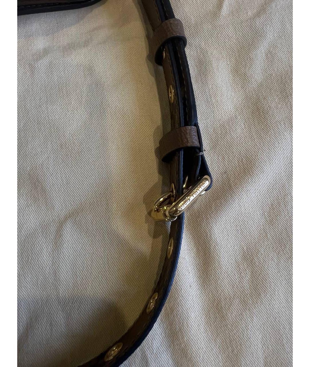 LOUIS VUITTON Коричневая кожаная сумка через плечо, фото 6