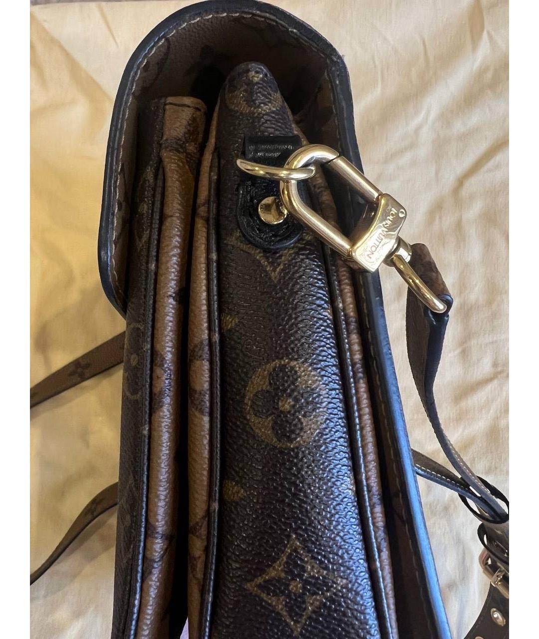 LOUIS VUITTON Коричневая кожаная сумка через плечо, фото 4