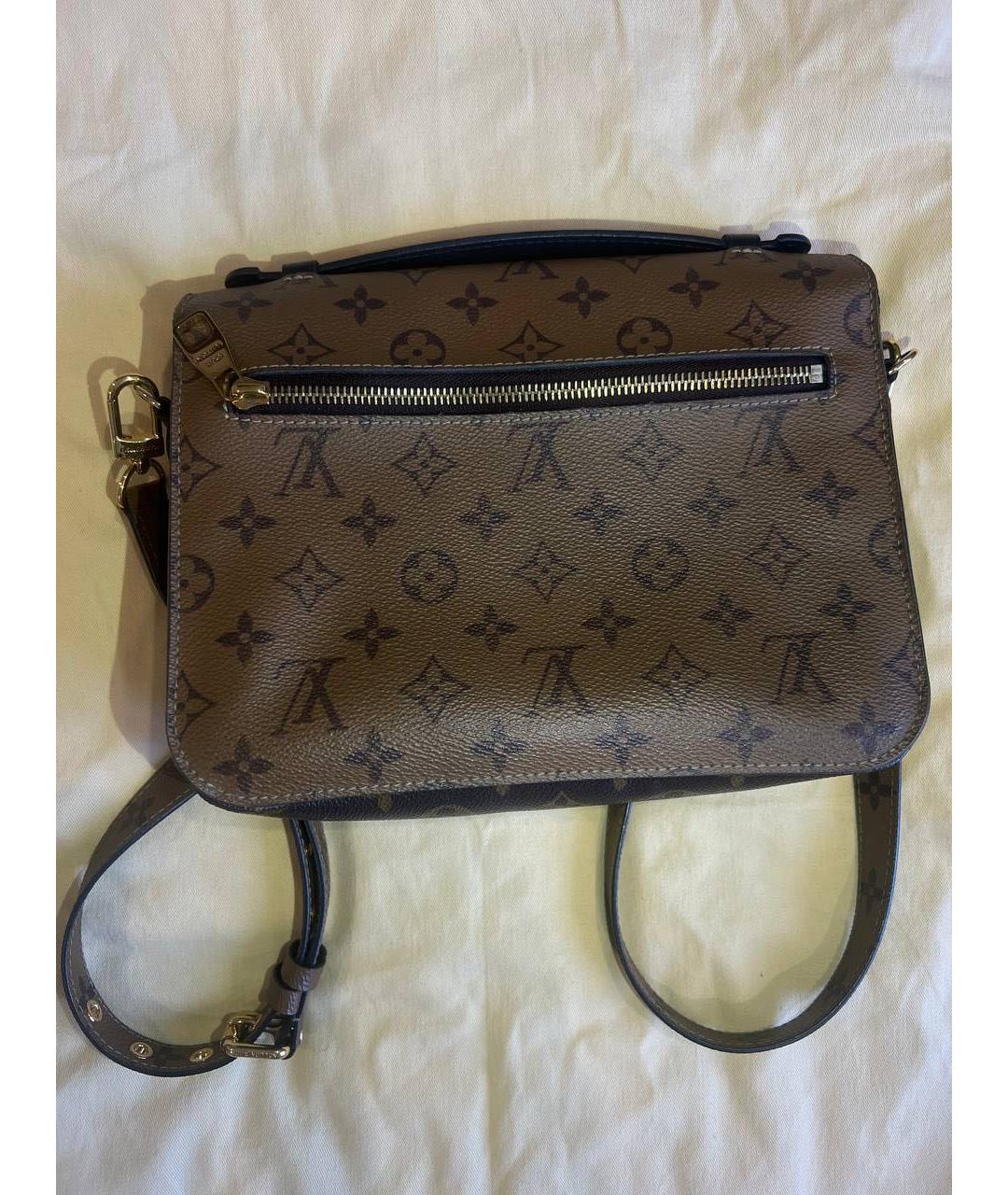 LOUIS VUITTON Коричневая кожаная сумка через плечо, фото 2
