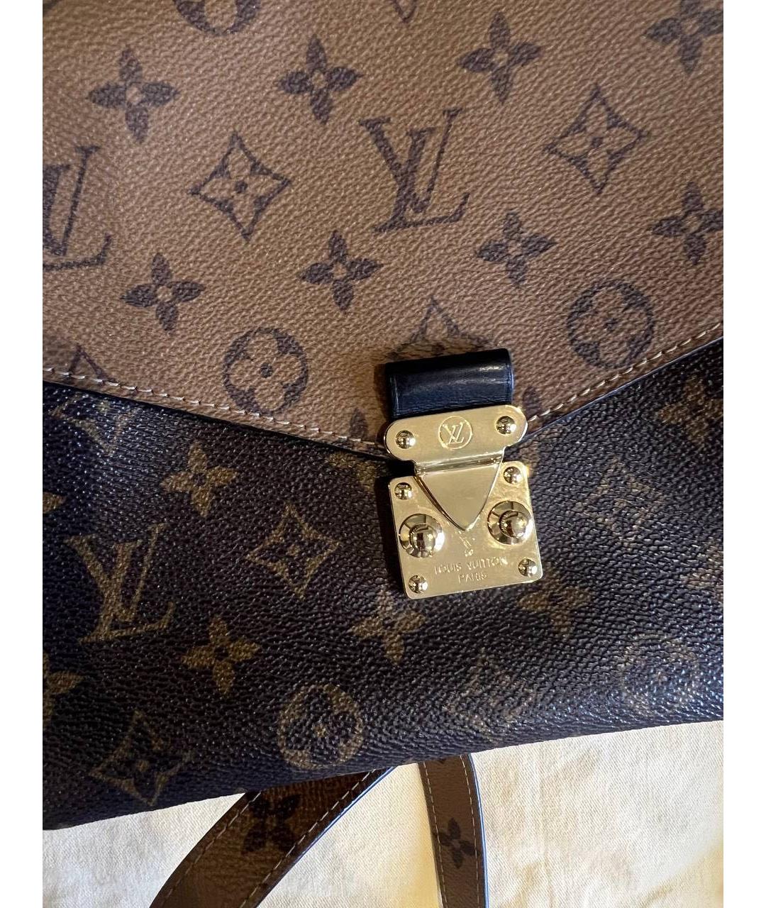 LOUIS VUITTON Коричневая кожаная сумка через плечо, фото 5