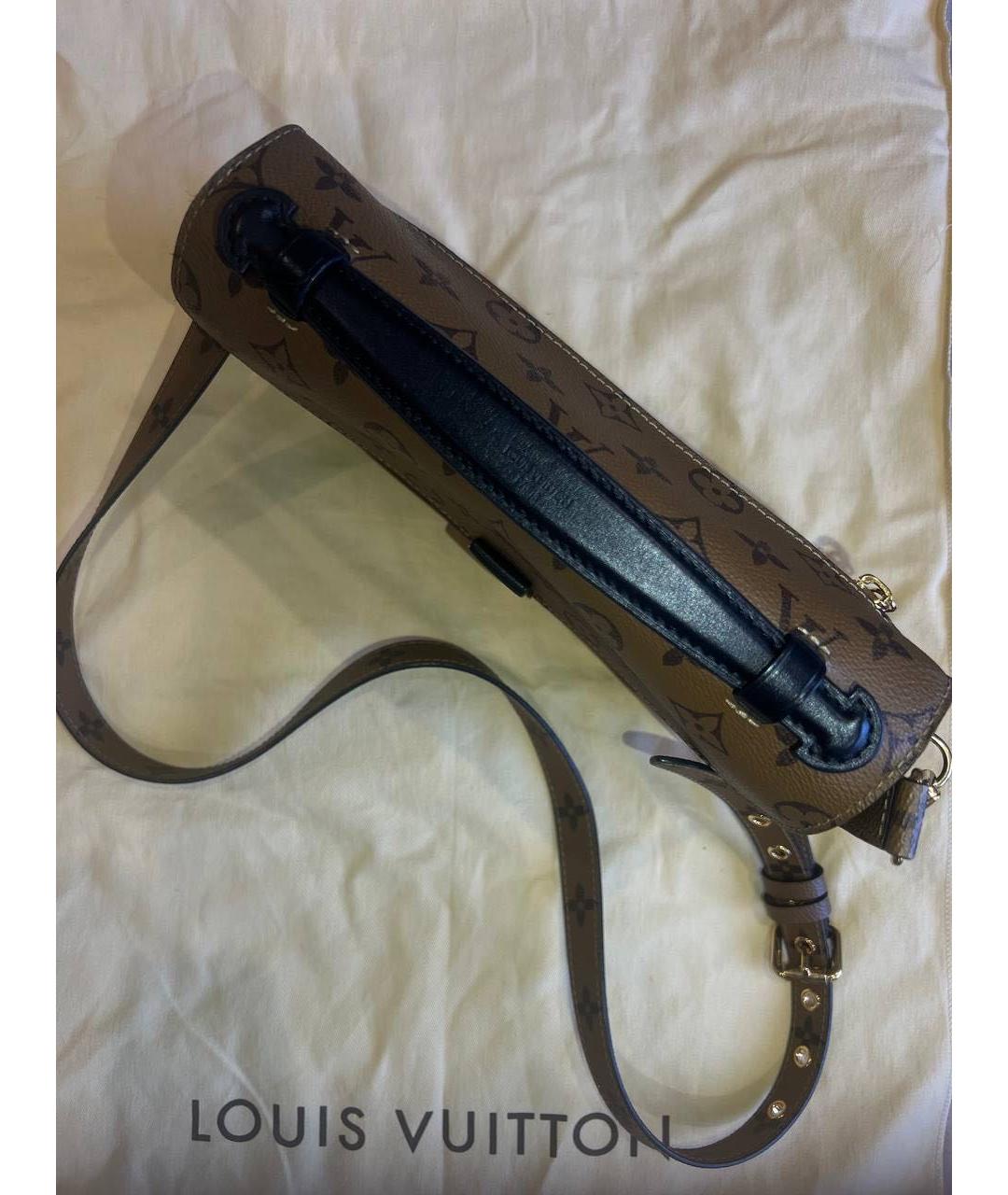 LOUIS VUITTON Коричневая кожаная сумка через плечо, фото 3