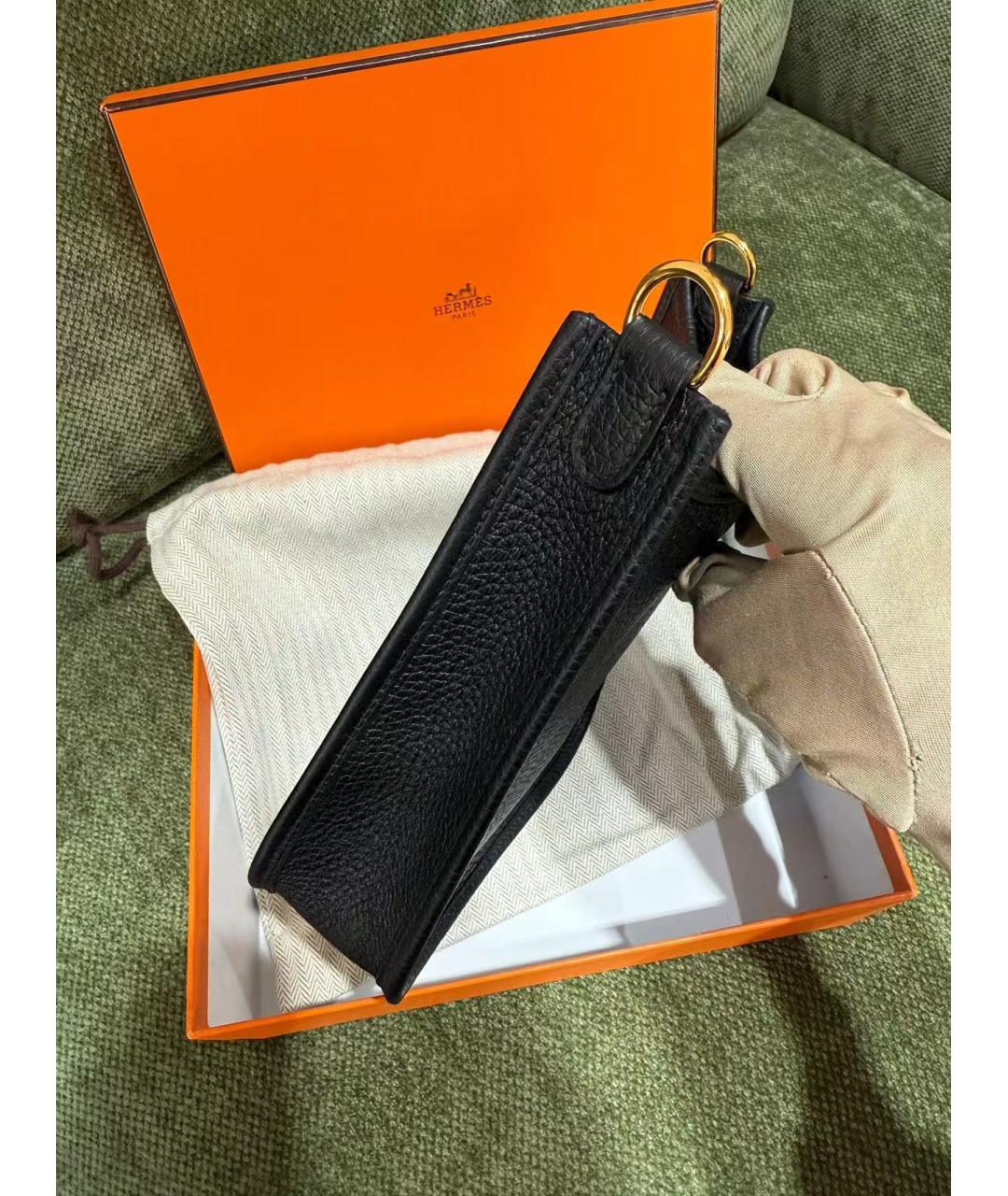 HERMES Черная кожаная сумка через плечо, фото 3
