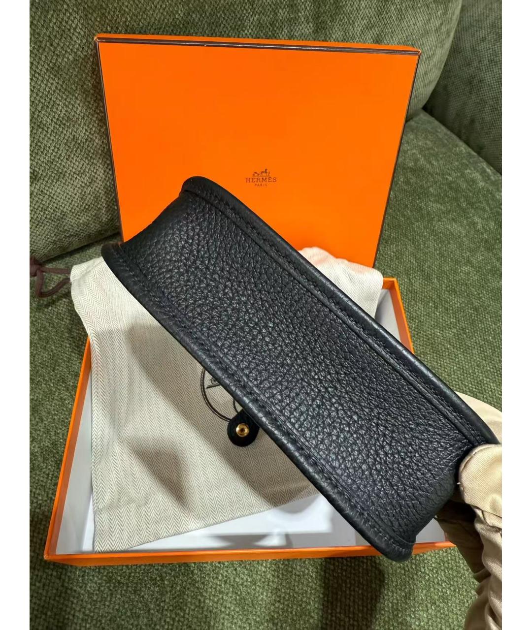HERMES Черная кожаная сумка через плечо, фото 5