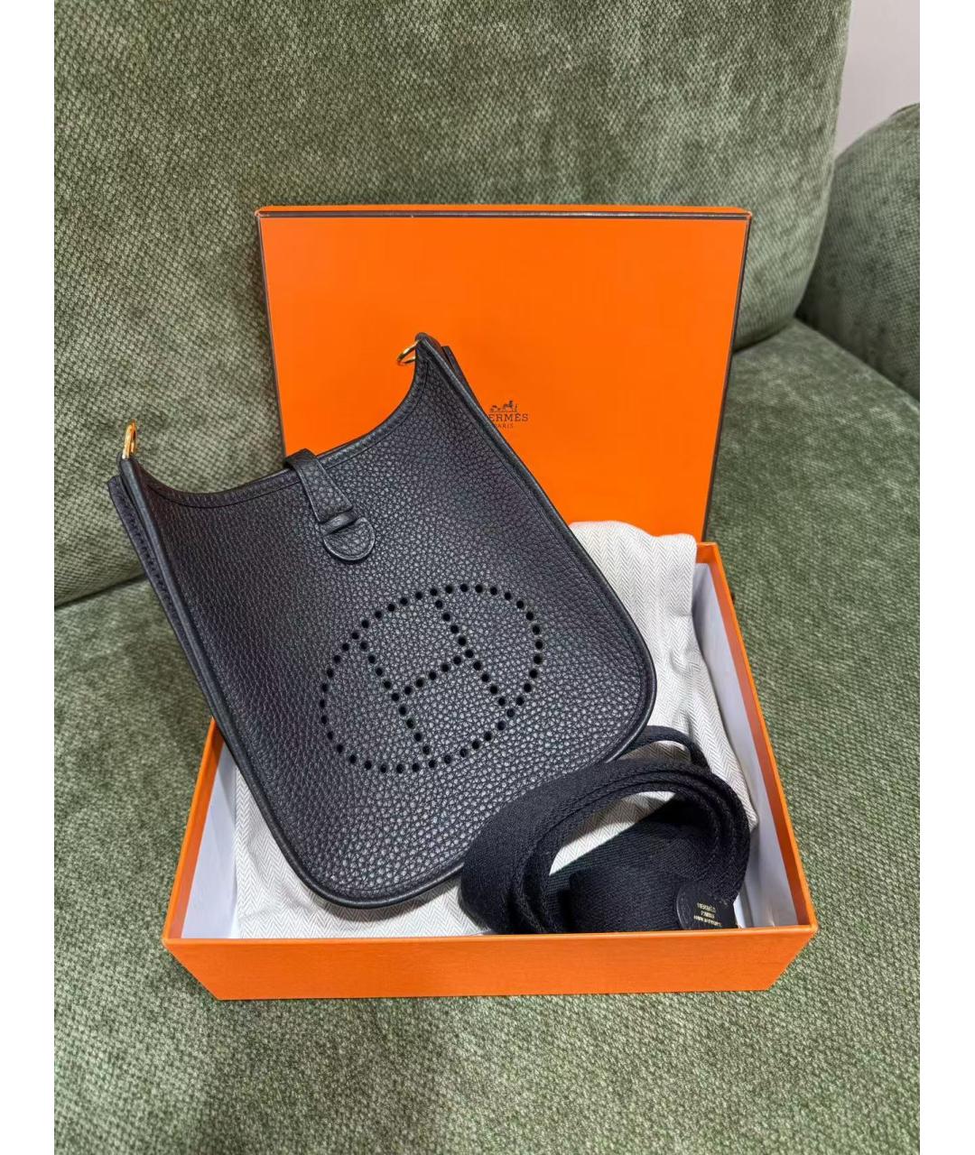 HERMES Черная кожаная сумка через плечо, фото 2