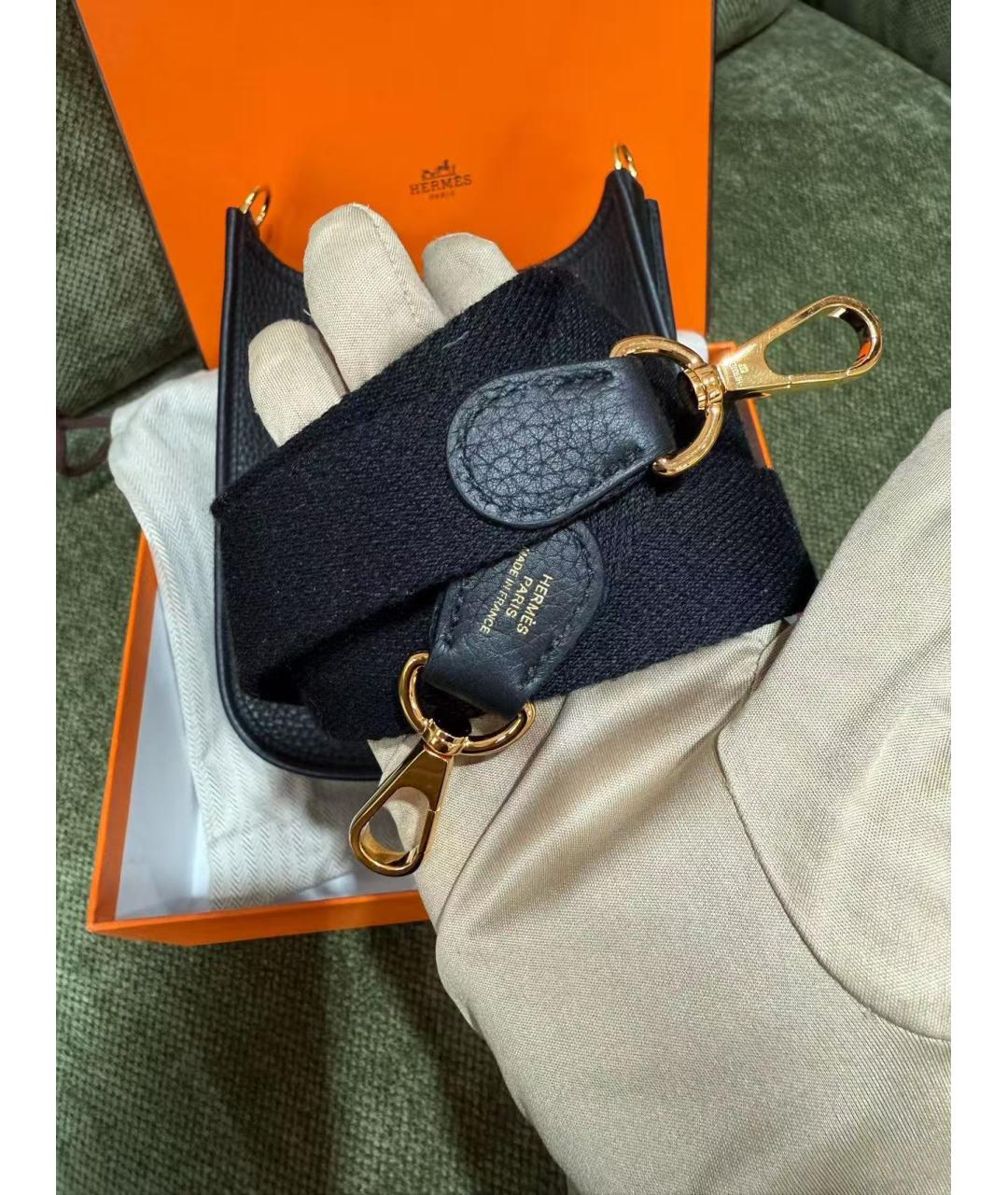 HERMES Черная кожаная сумка через плечо, фото 6
