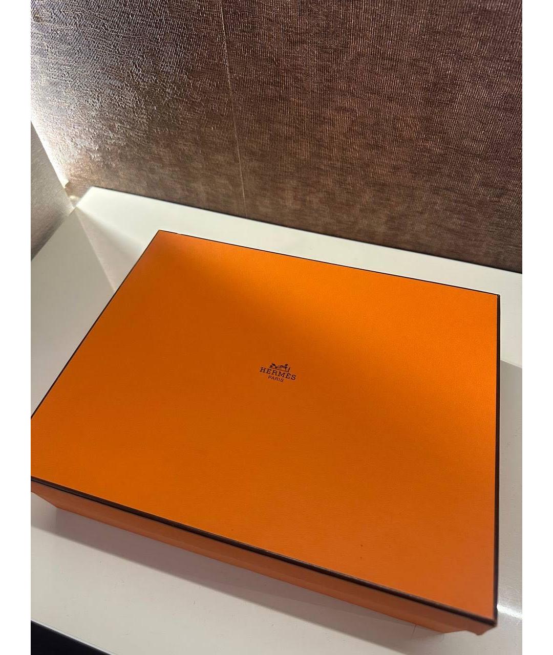 HERMES Коричневые кожаные шлепанцы, фото 5