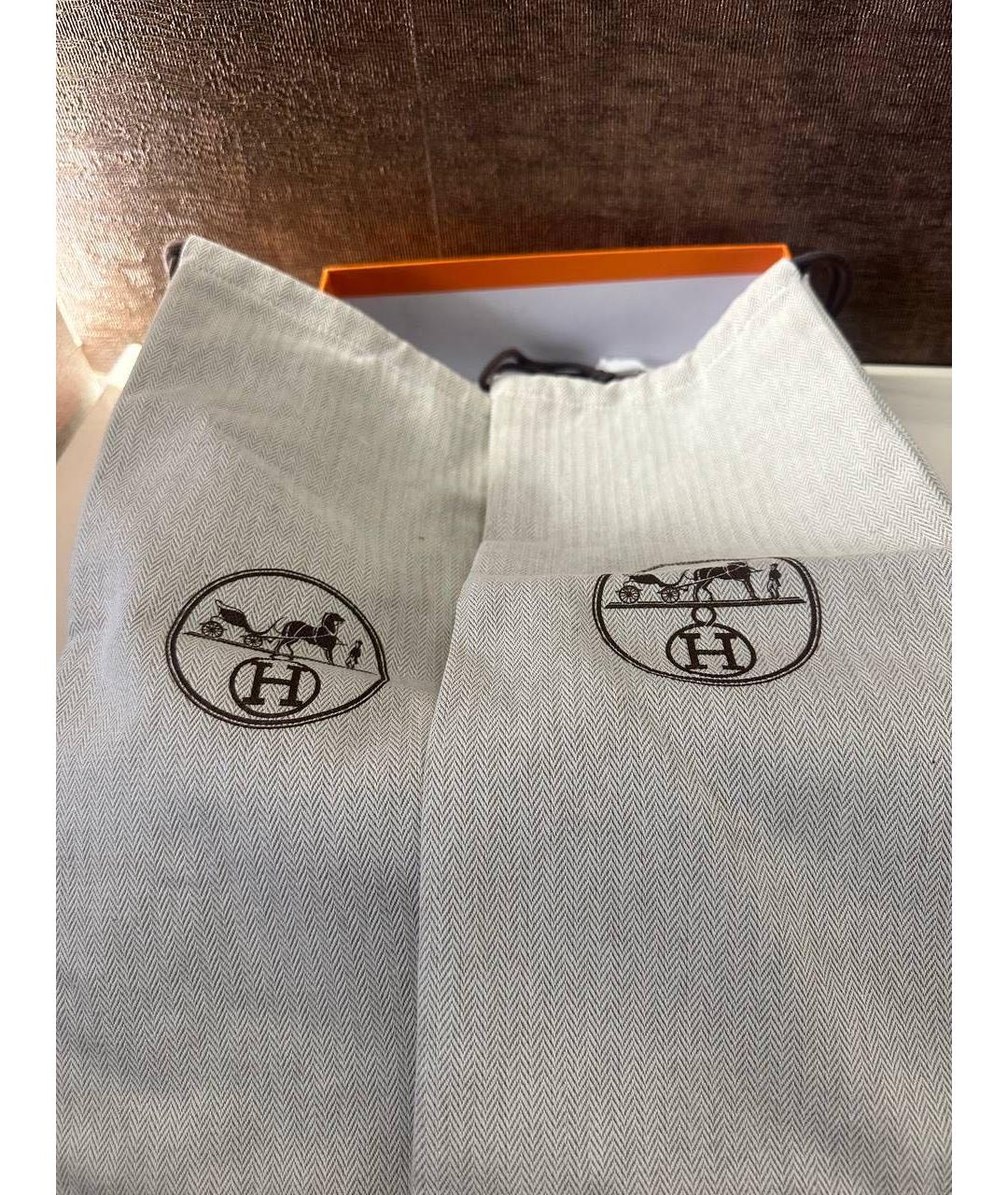 HERMES Коричневые кожаные шлепанцы, фото 4