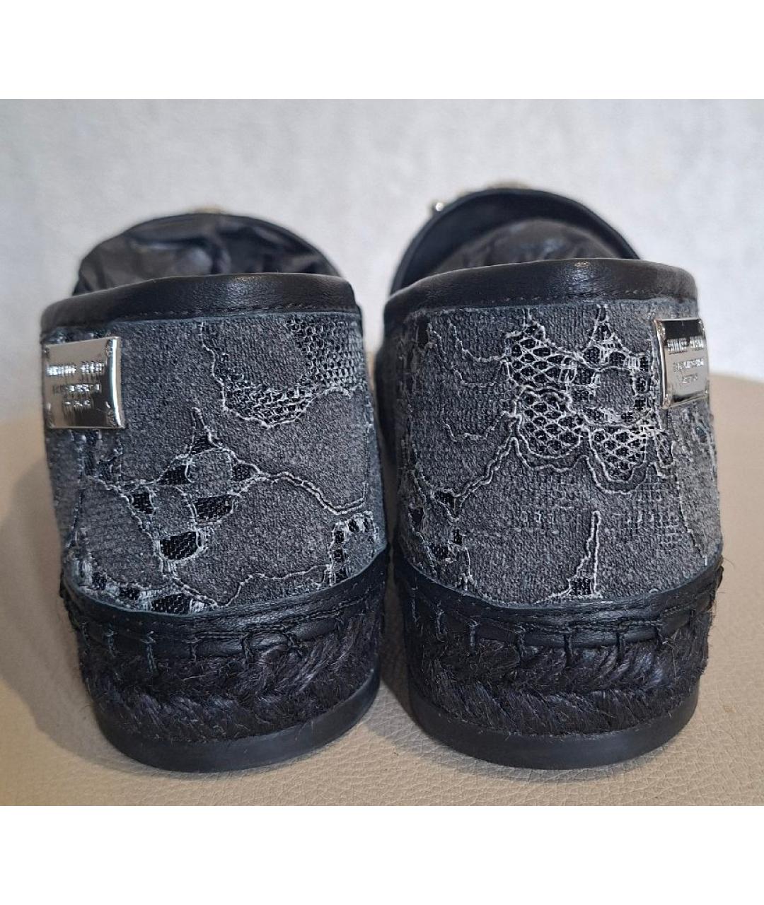 PHILIPP PLEIN Серые текстильные эспадрильи, фото 4