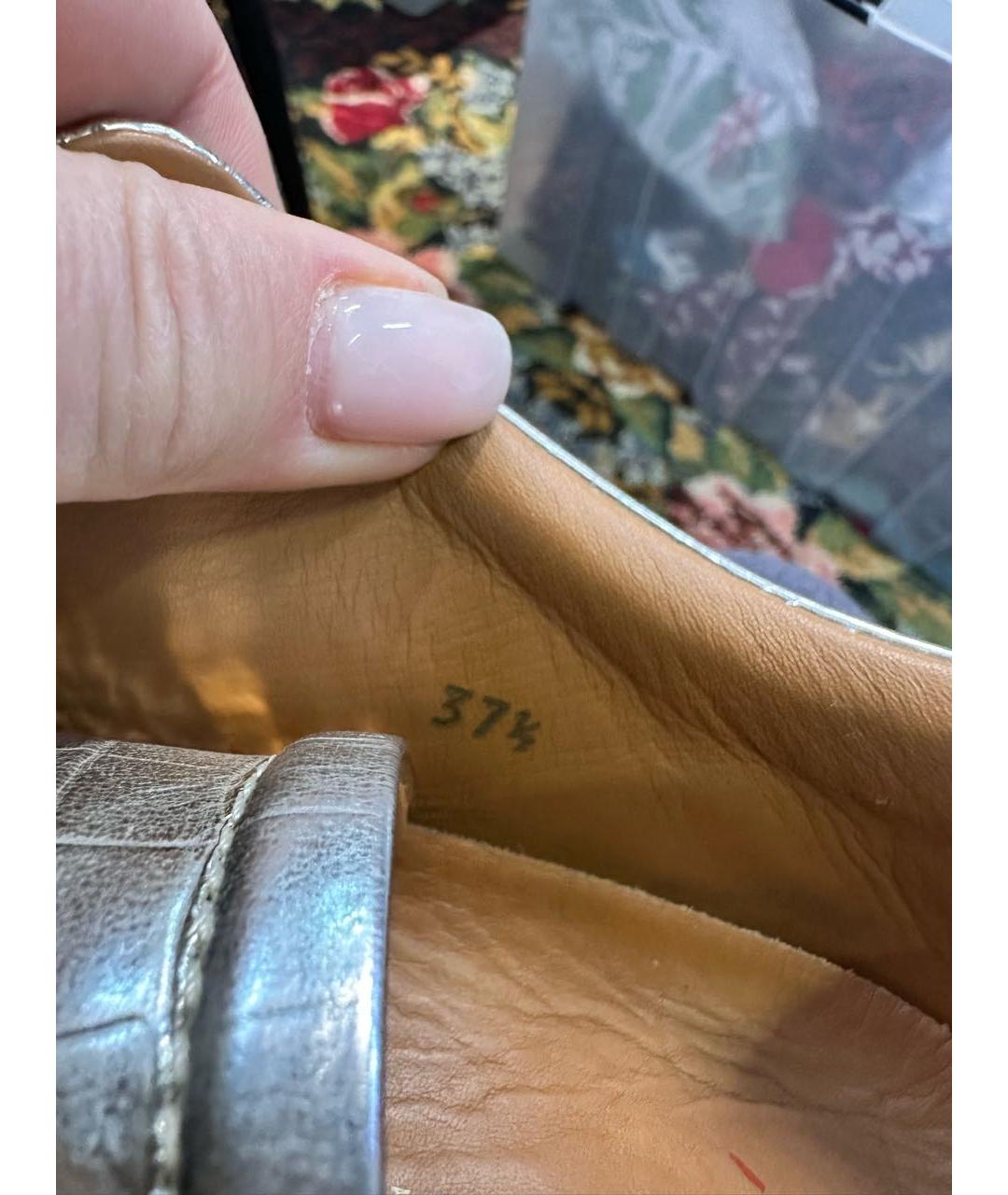 JIMMY CHOO Золотые кожаные кроссовки, фото 5