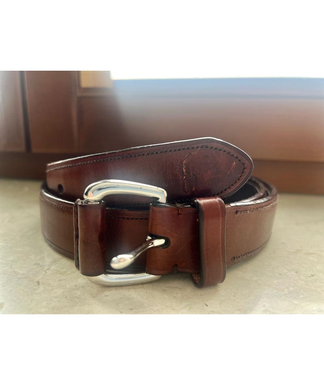 POLO RALPH LAUREN Коричневый кожаный ремень, фото 9