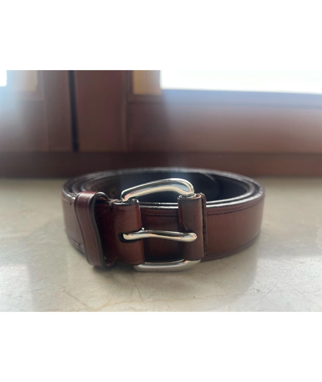 POLO RALPH LAUREN Коричневый кожаный ремень, фото 6