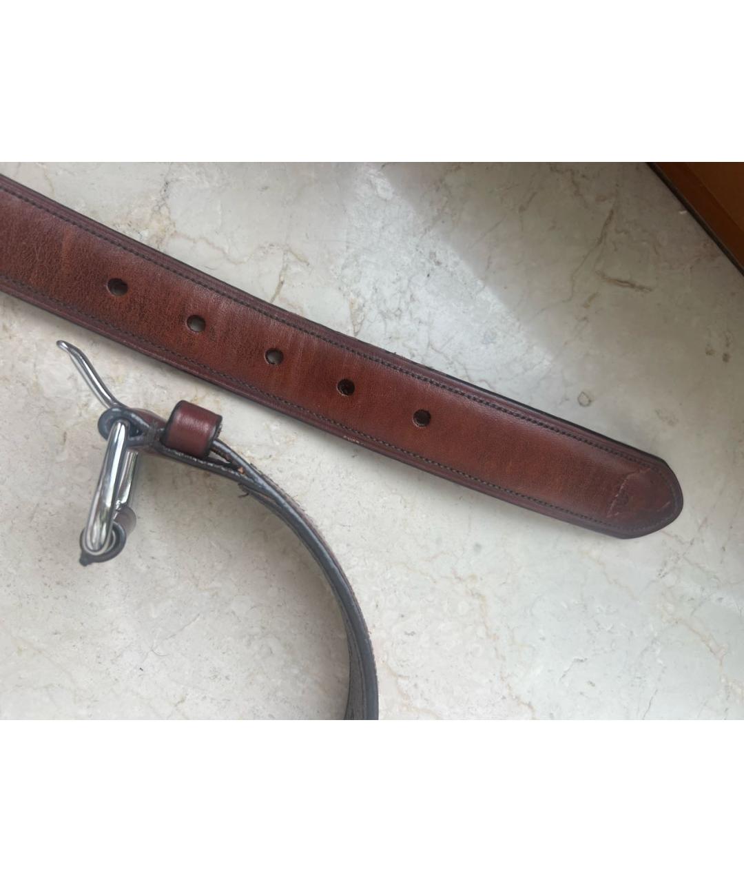 POLO RALPH LAUREN Коричневый кожаный ремень, фото 2