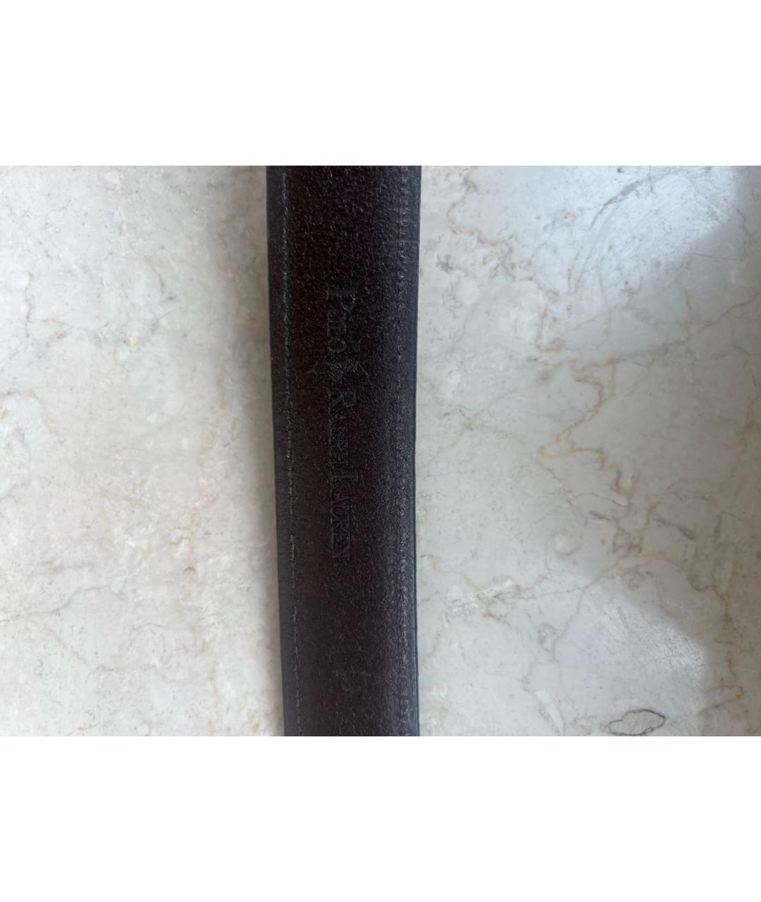 POLO RALPH LAUREN Коричневый кожаный ремень, фото 4