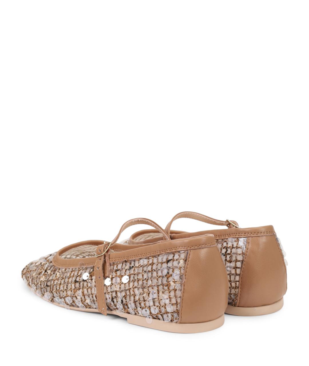 AGL Бежевые текстильные балетки, фото 5