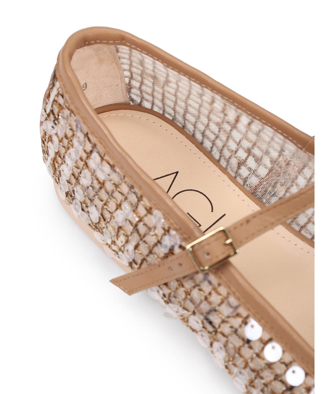 AGL Бежевые текстильные балетки, фото 7