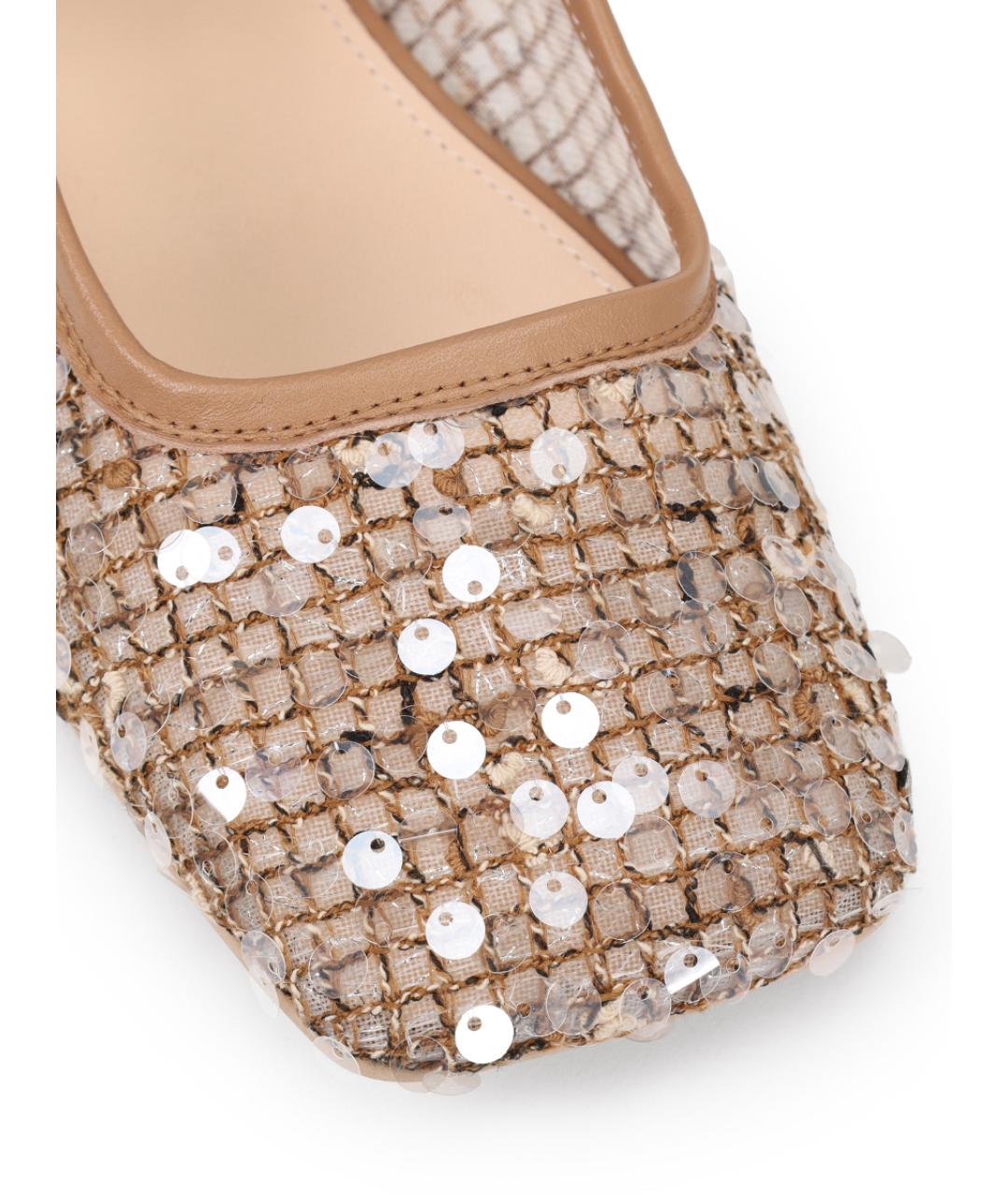 AGL Бежевые текстильные балетки, фото 3