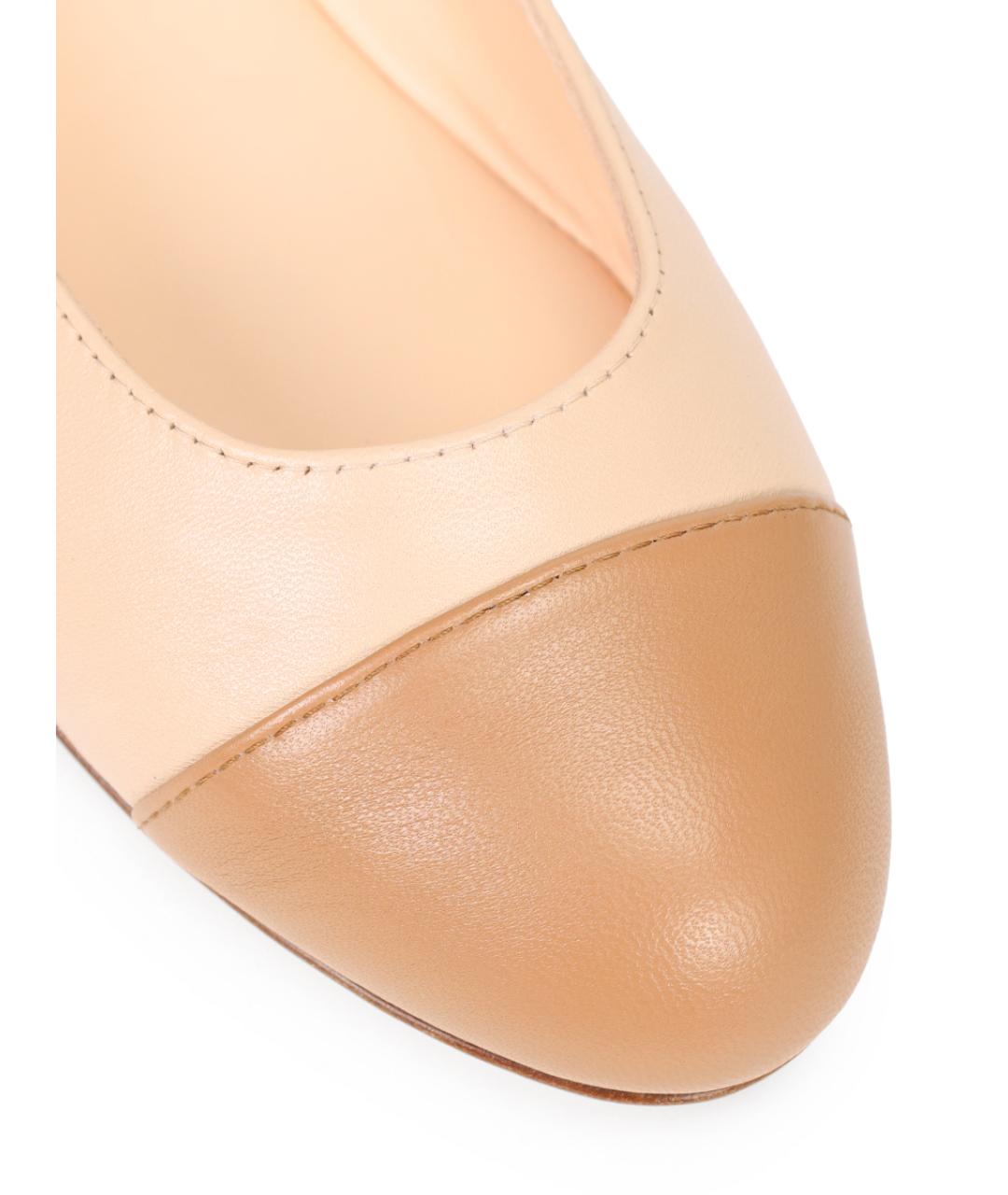 AGL Бежевые кожаные балетки, фото 5