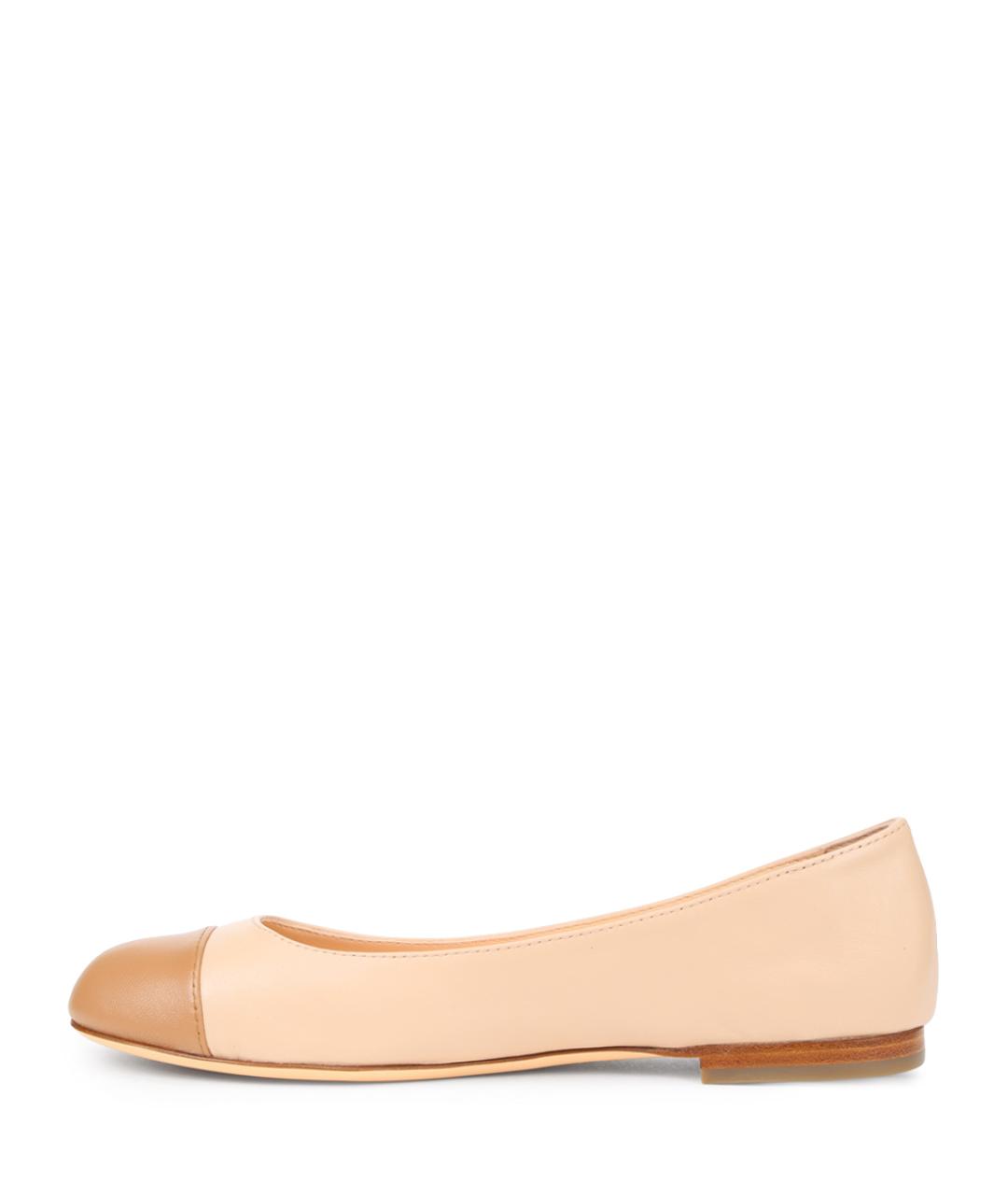 AGL Бежевые кожаные балетки, фото 3