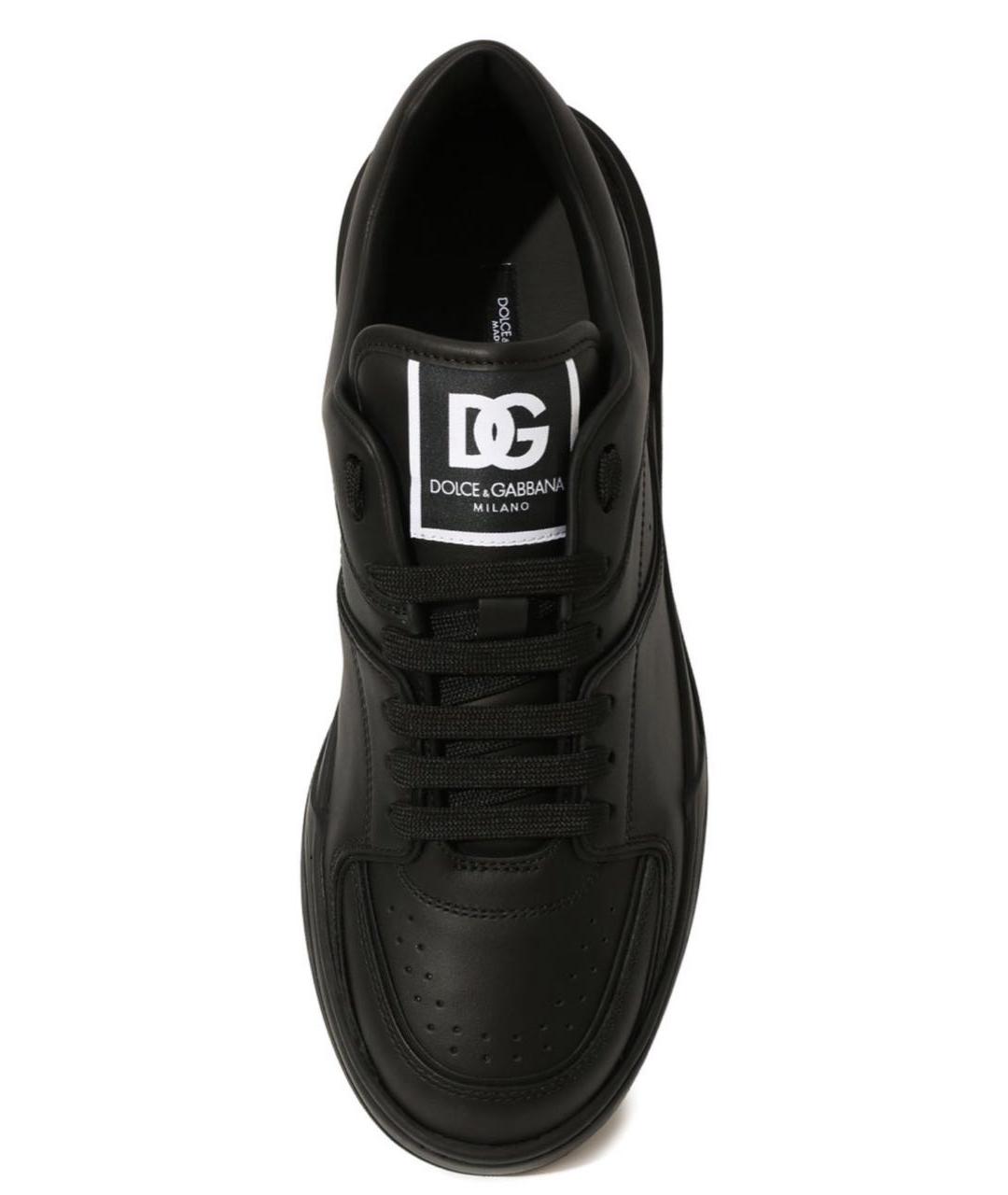 DOLCE&GABBANA Черные кожаные кроссовки, фото 4