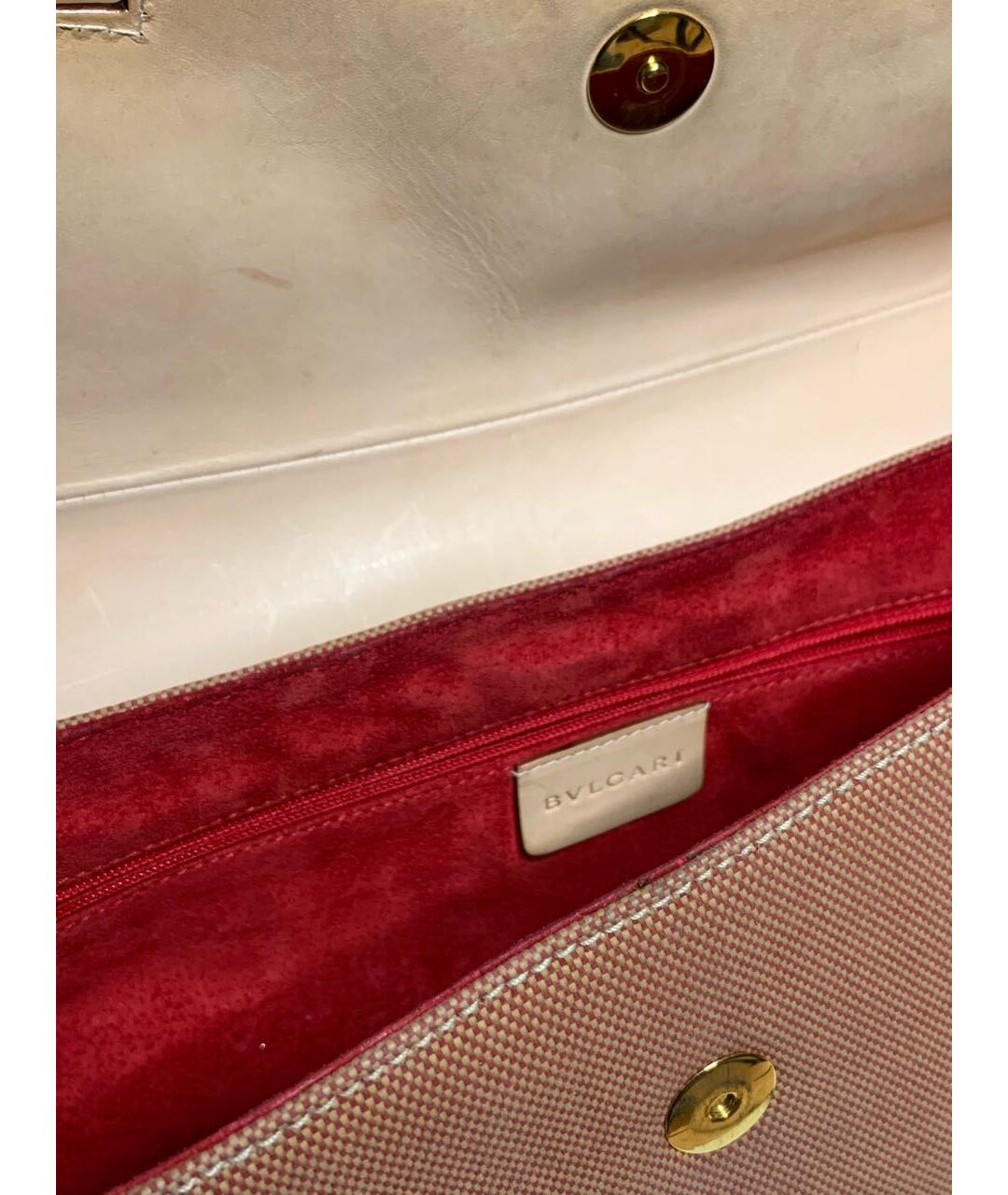 BVLGARI Бежевая кожаная сумка с короткими ручками, фото 4