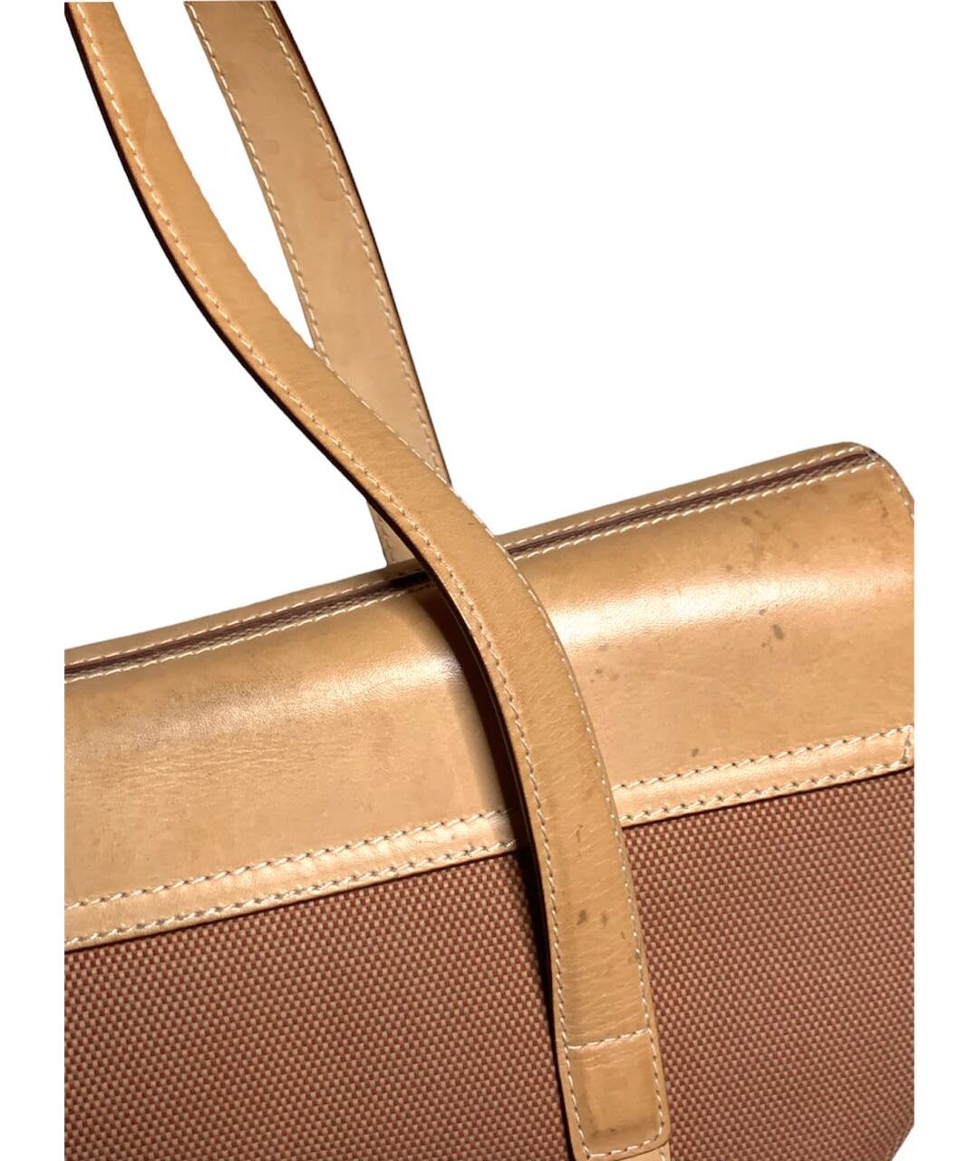 BVLGARI Бежевая кожаная сумка с короткими ручками, фото 5