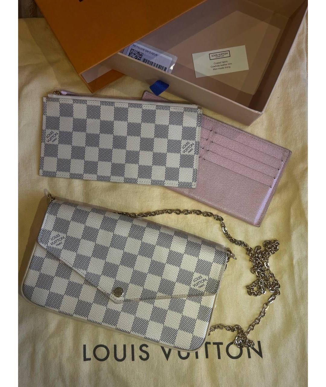 LOUIS VUITTON Белая кожаная сумка через плечо, фото 2