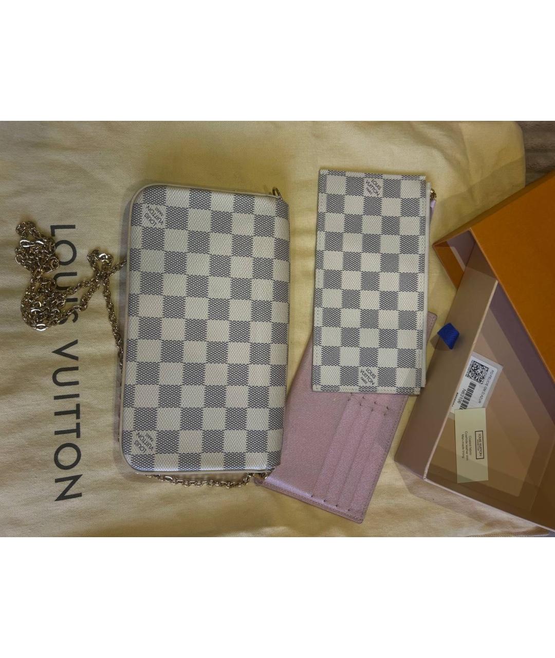 LOUIS VUITTON Белая кожаная сумка через плечо, фото 3