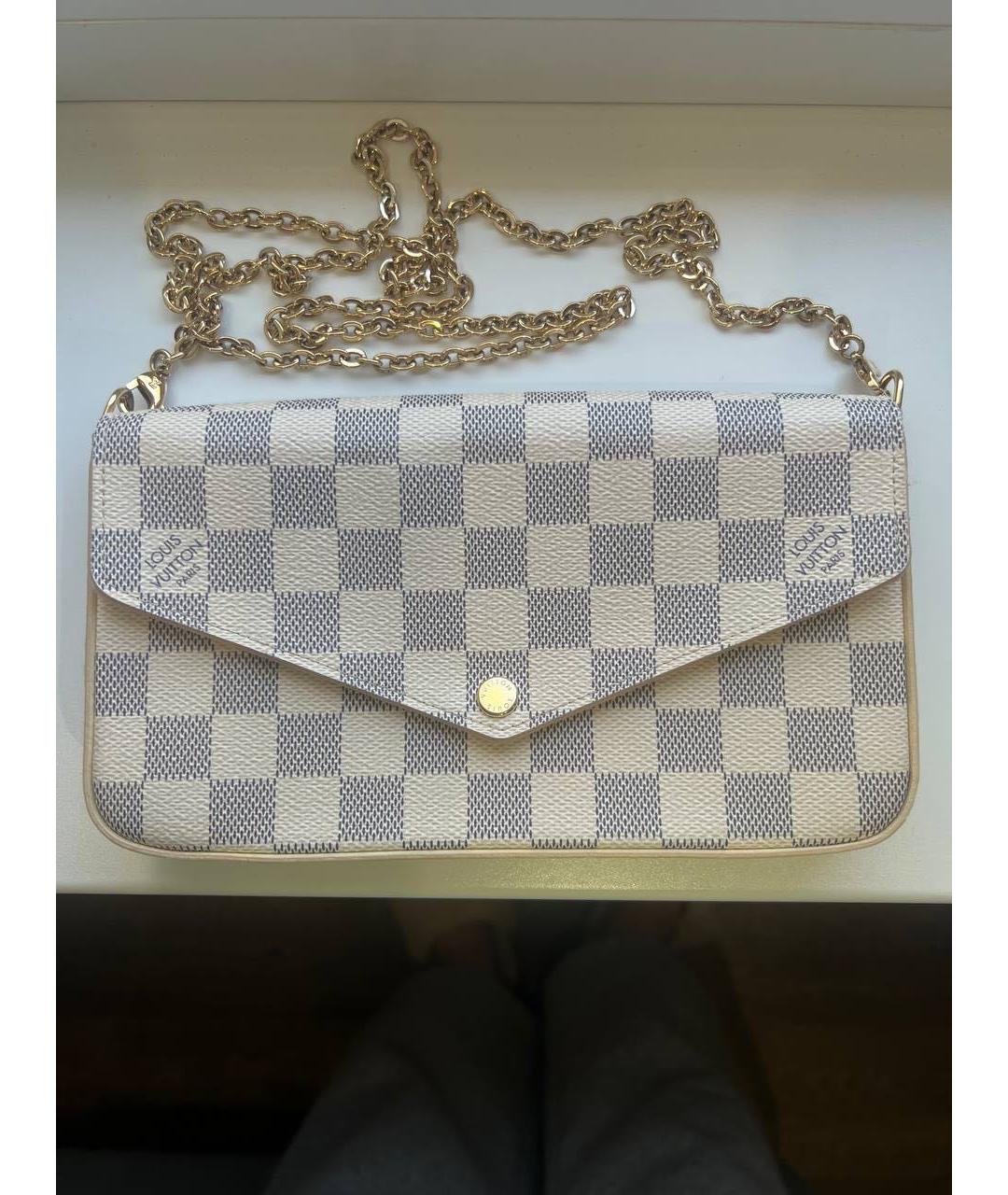 LOUIS VUITTON Белая кожаная сумка через плечо, фото 5