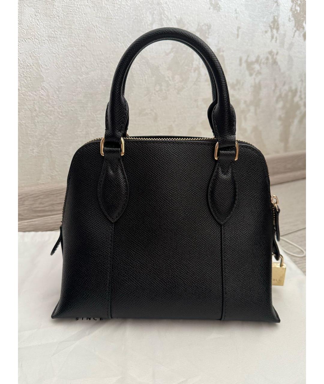 FURLA Черная кожаная сумка с короткими ручками, фото 3