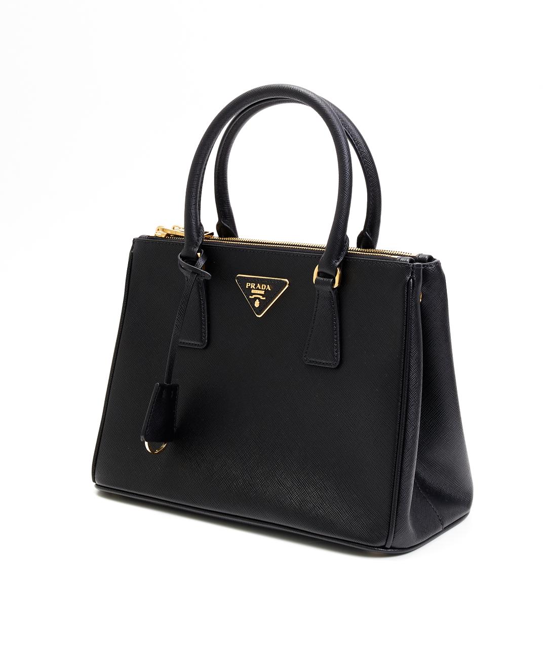 PRADA Черная кожаная сумка с короткими ручками, фото 2