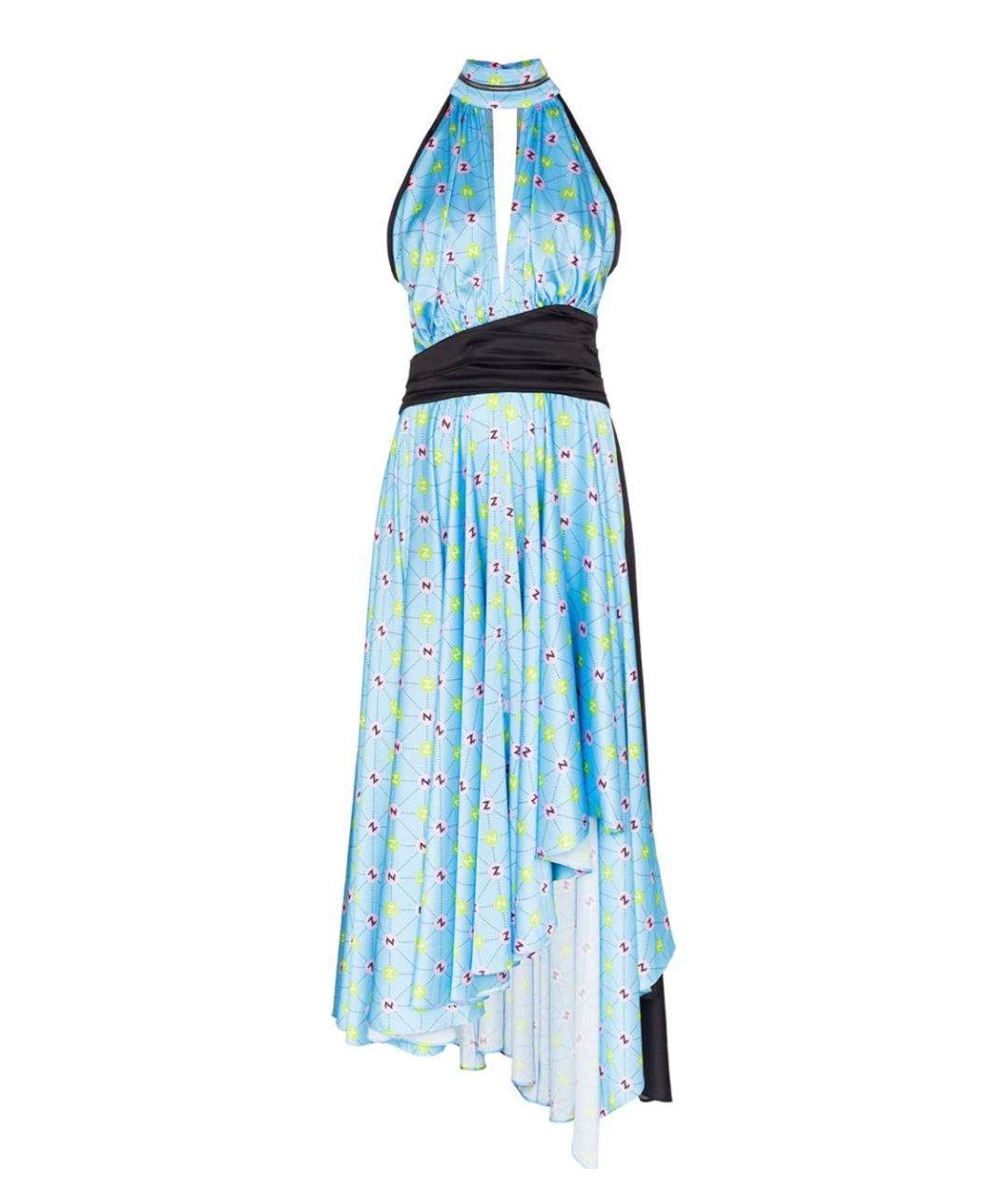 NATASHA DENONA Голубое полиэстеровое коктейльное платье, фото 9