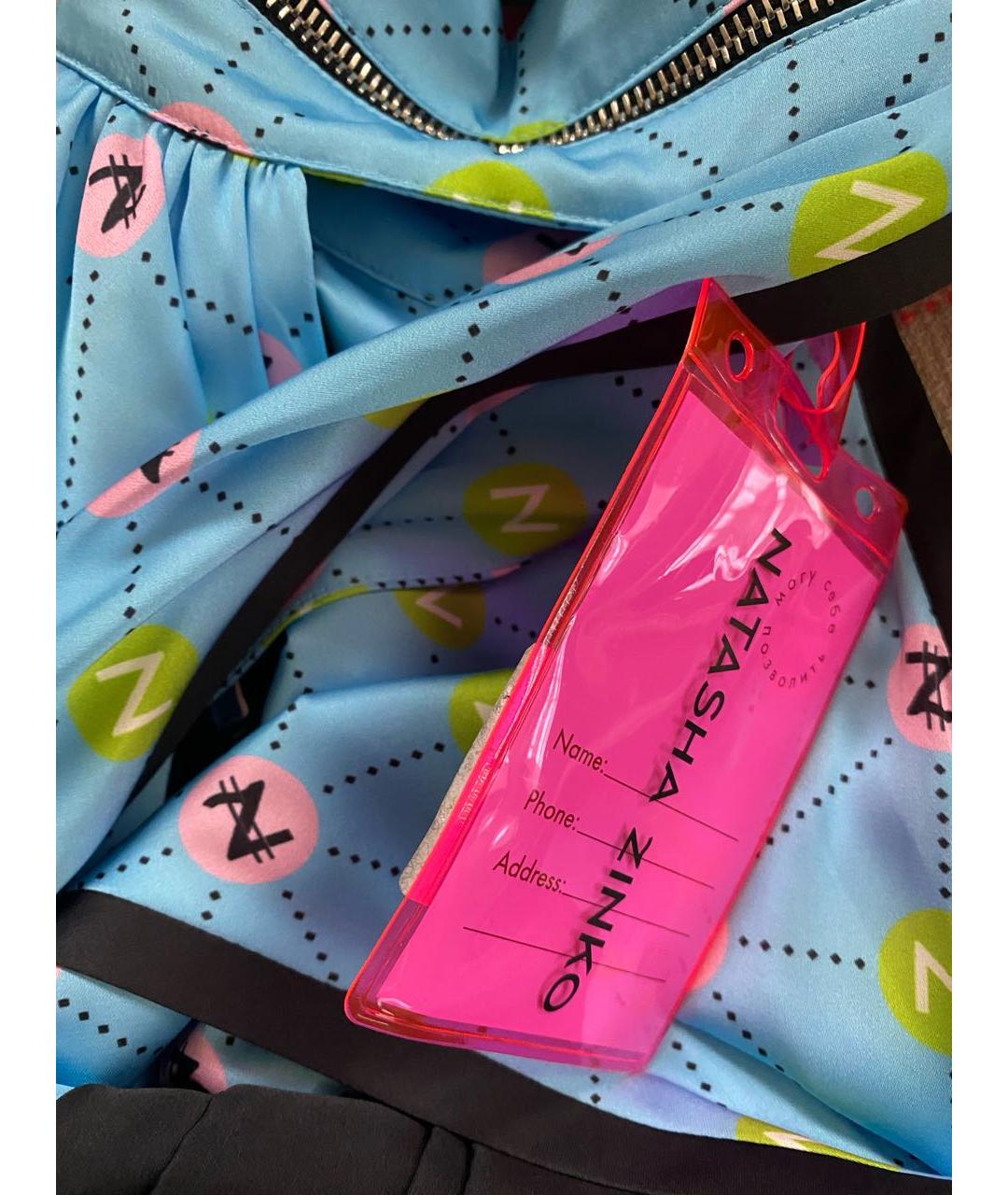 NATASHA DENONA Голубое полиэстеровое коктейльное платье, фото 8