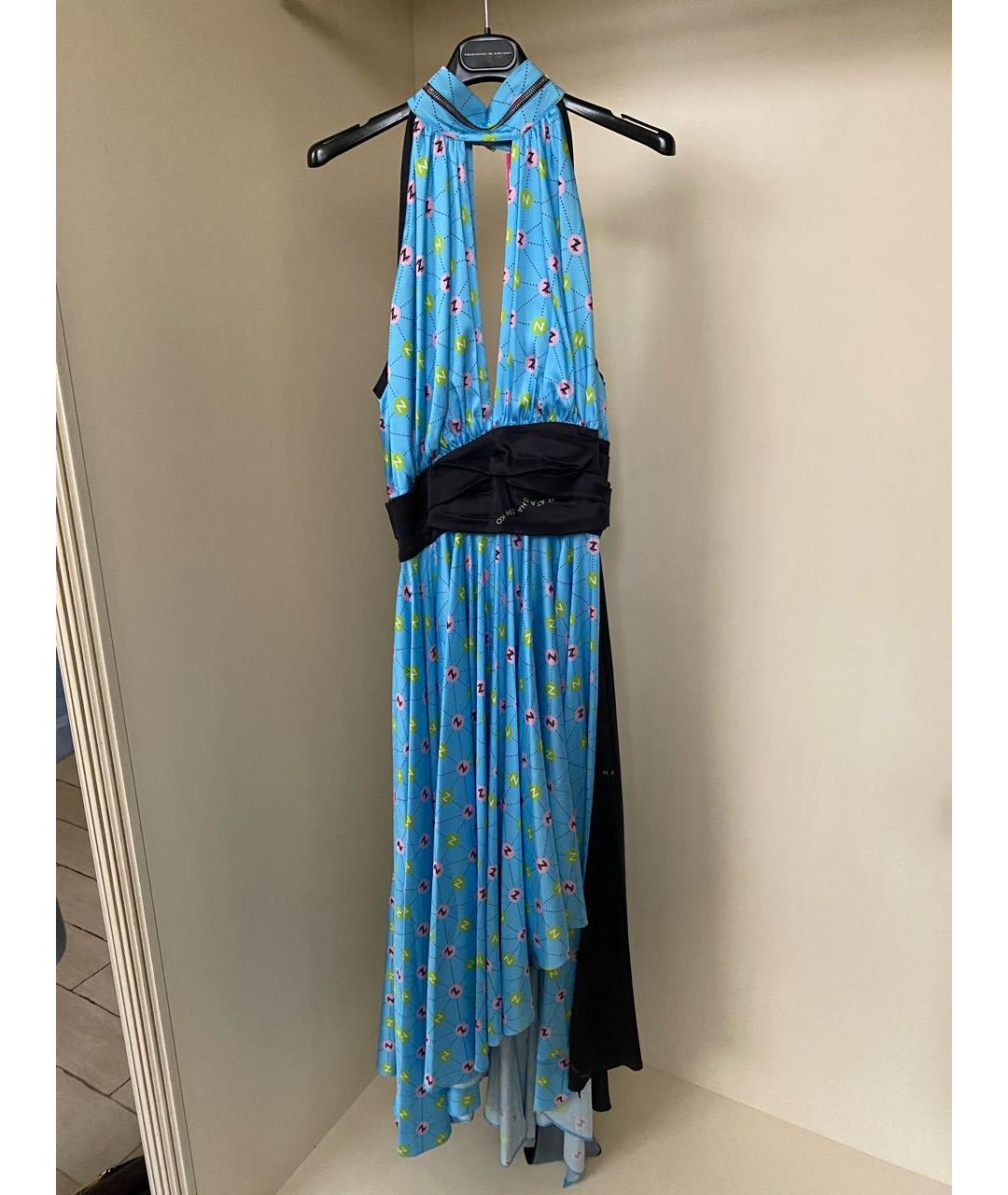 NATASHA DENONA Голубое полиэстеровое коктейльное платье, фото 6