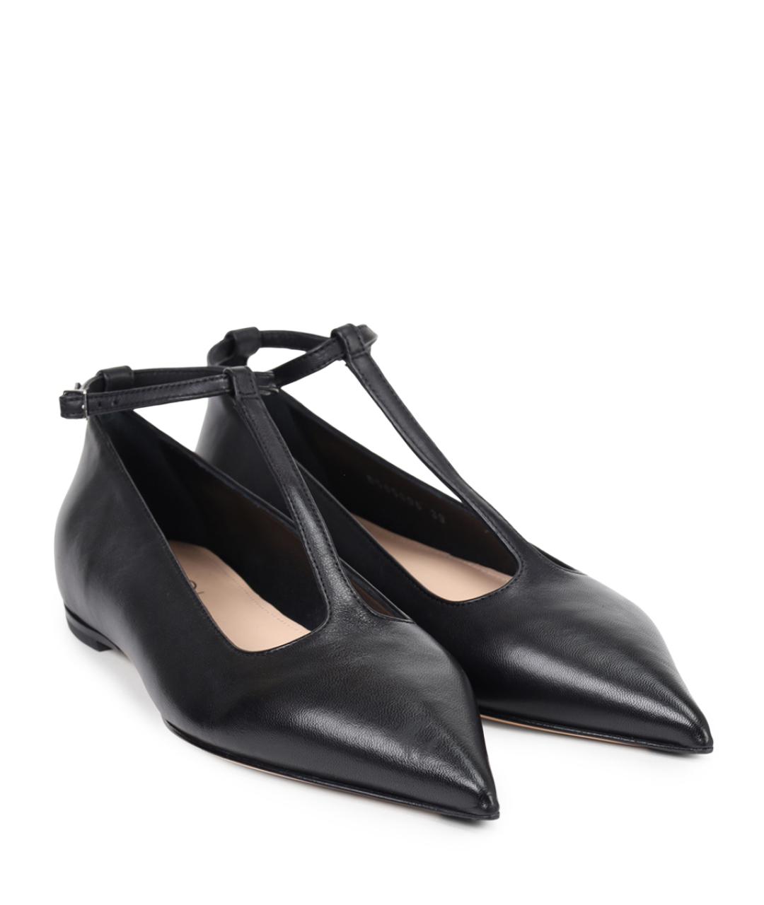 AGL Черные кожаные балетки, фото 2