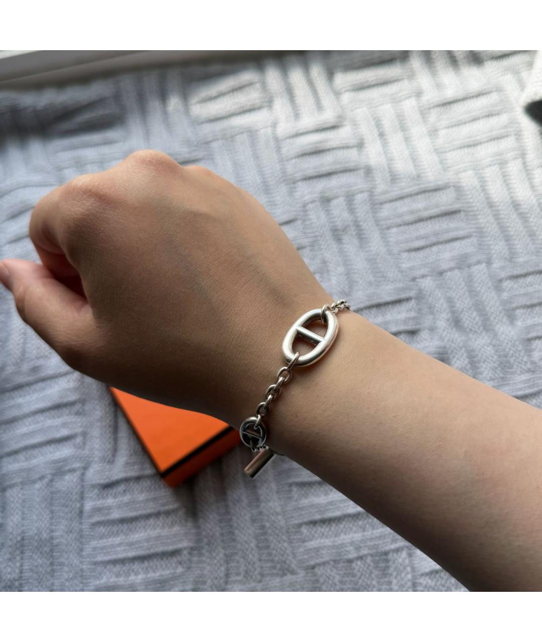 HERMES Серебрянный серебряный браслет, фото 6