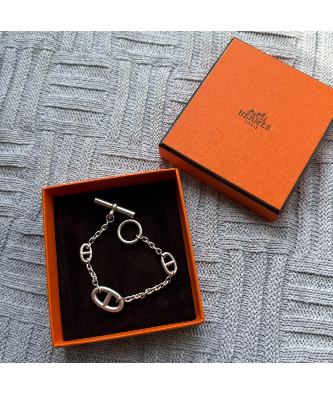 HERMES Серебрянный серебряный браслет, фото 2