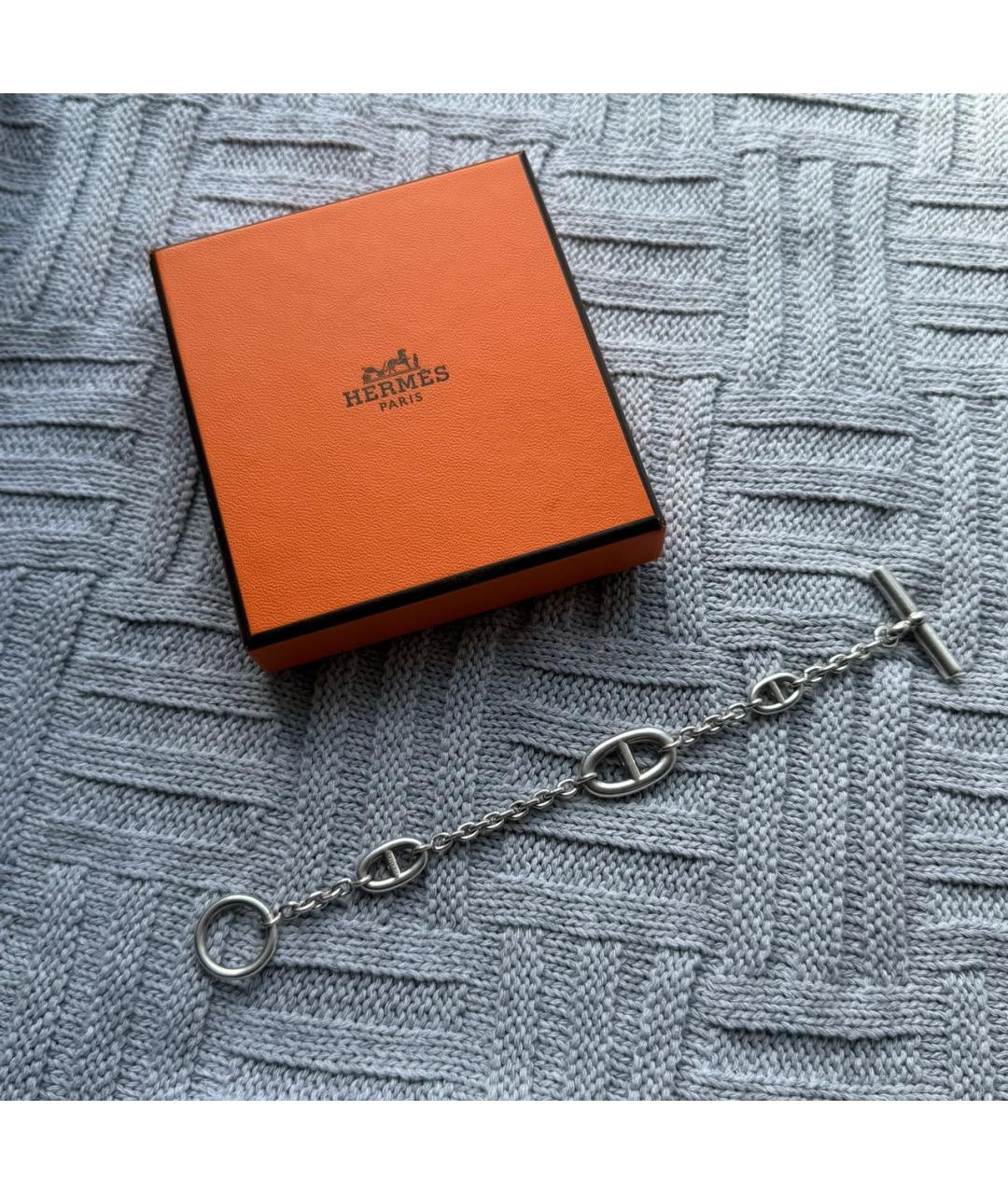 HERMES Серебрянный серебряный браслет, фото 3