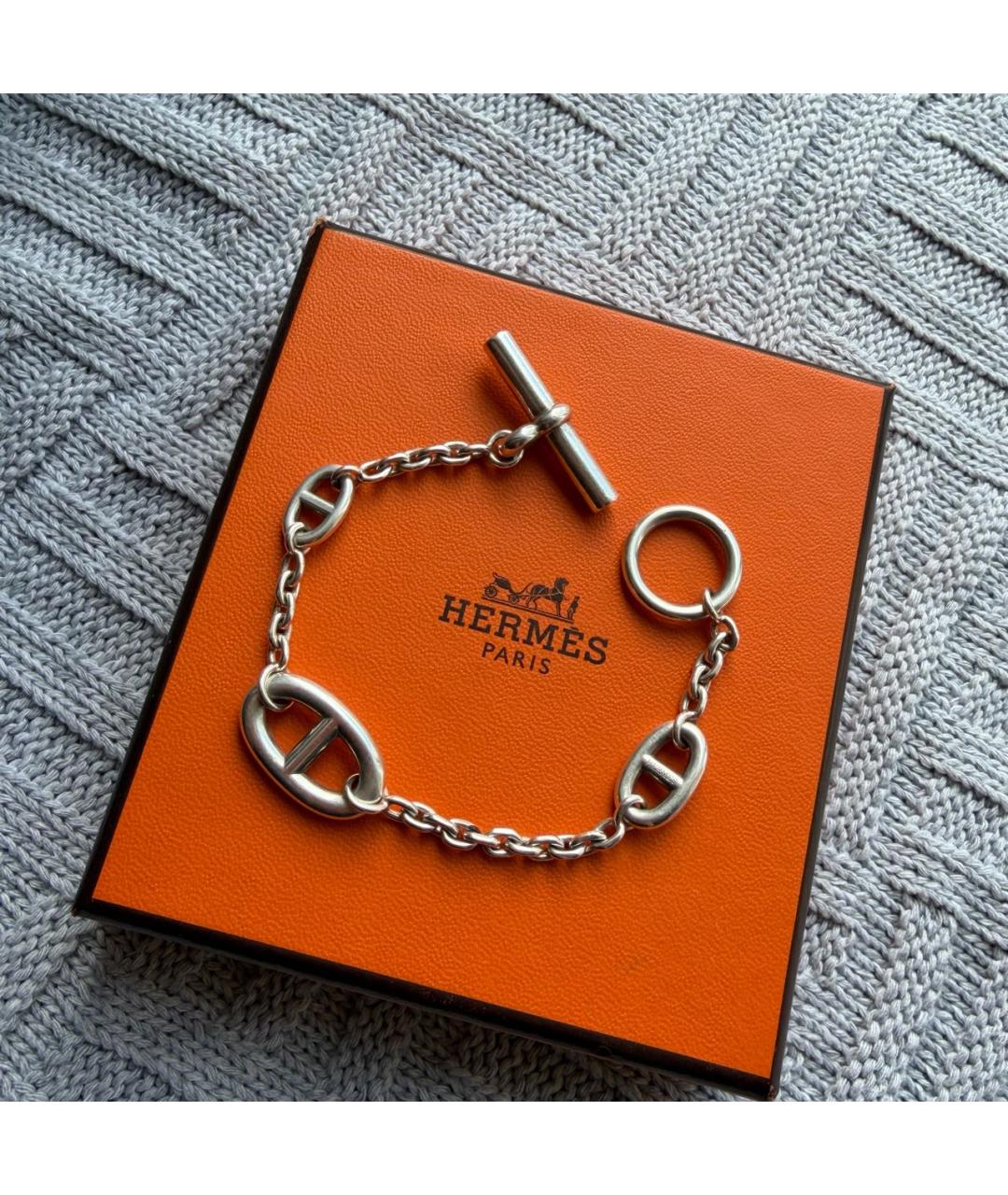 HERMES Серебрянный серебряный браслет, фото 4