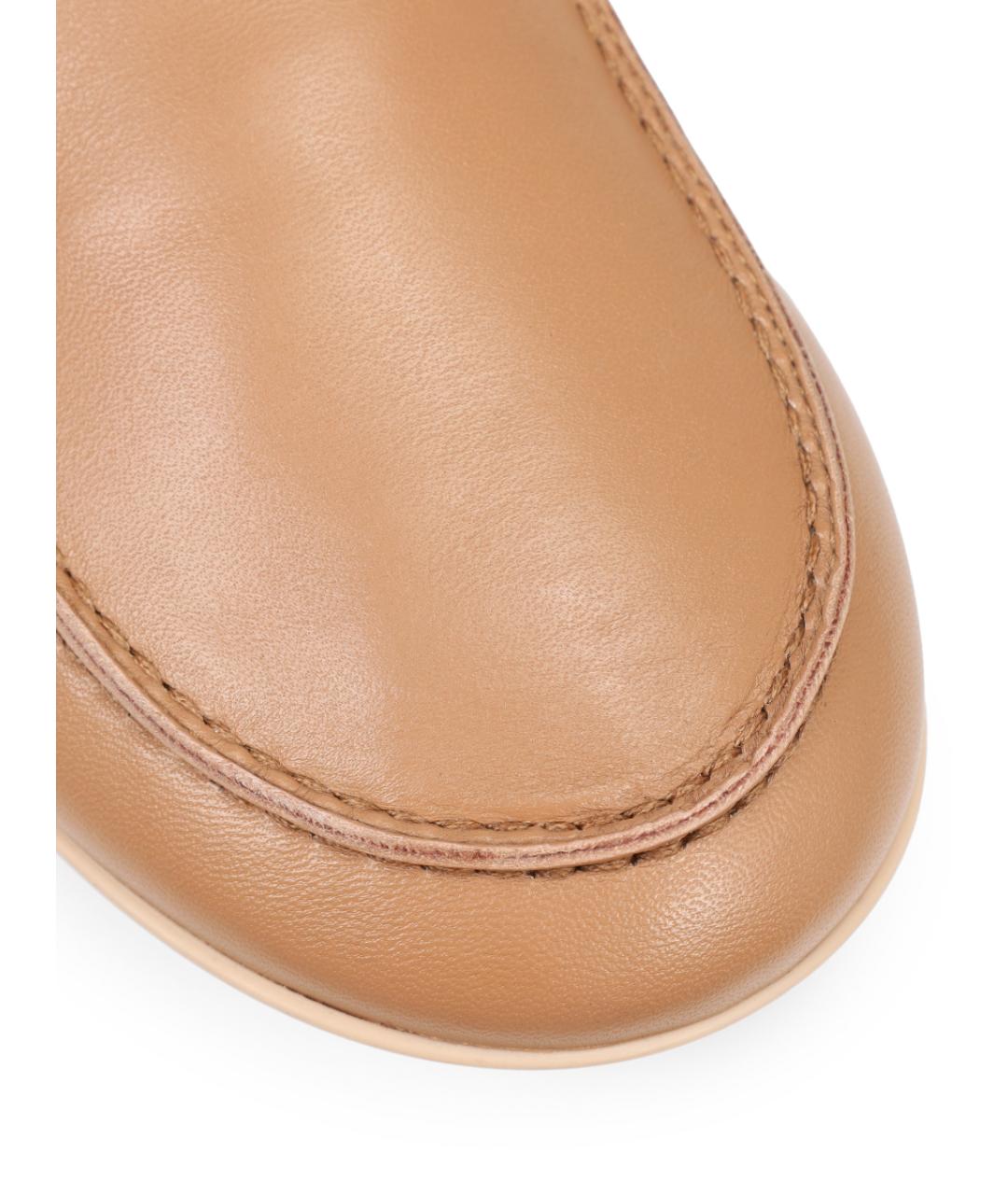 AGL Бежевые кожаные лоферы, фото 5