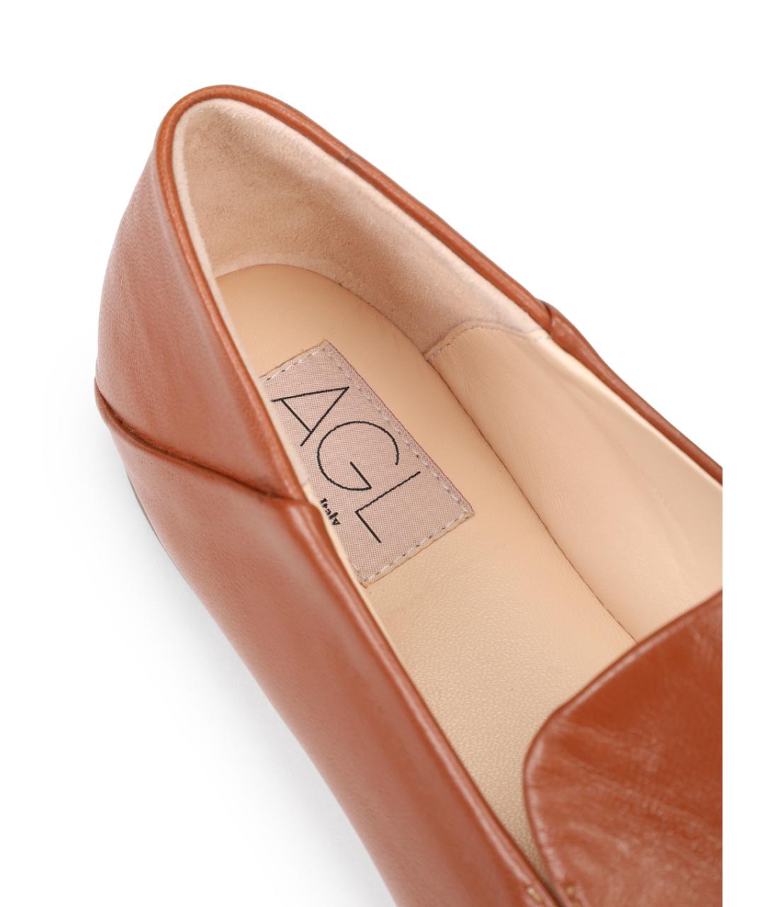 AGL Коричневые кожаные лоферы, фото 6