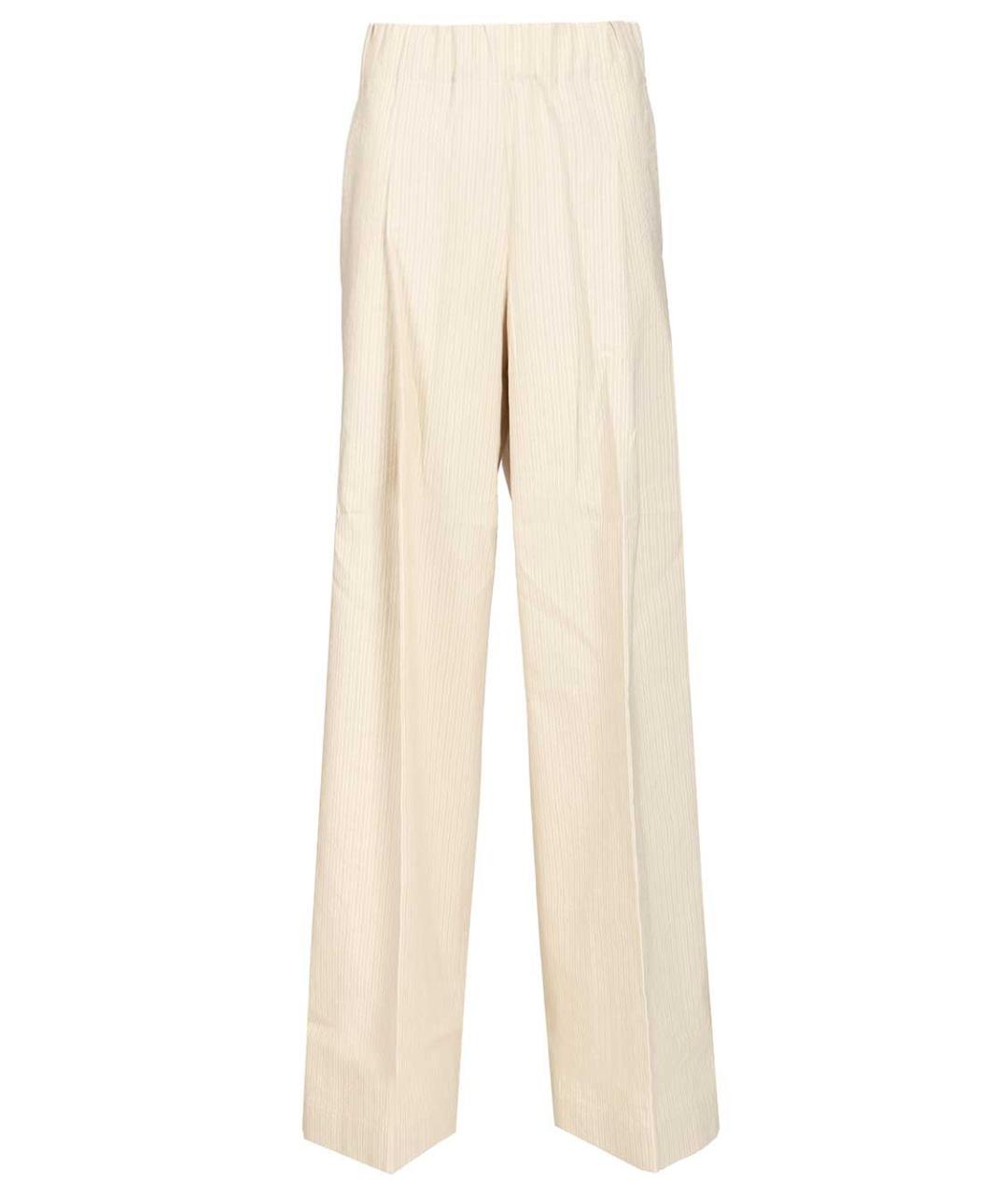 DRIES VAN NOTEN Бежевые хлопковые прямые брюки, фото 1