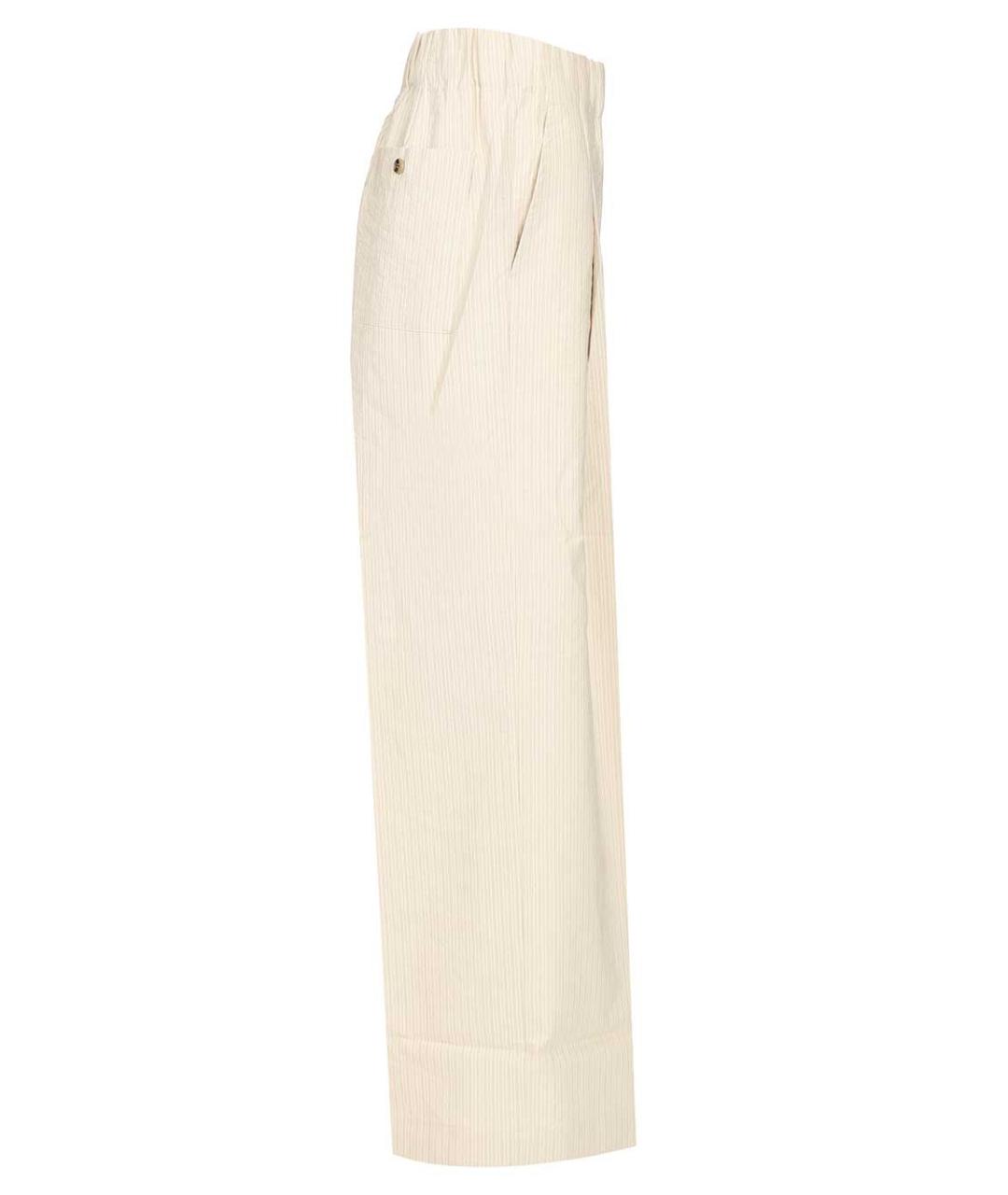 DRIES VAN NOTEN Бежевые хлопковые прямые брюки, фото 3