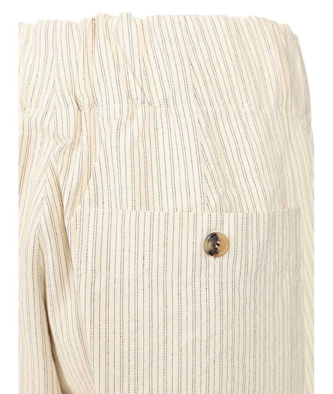 DRIES VAN NOTEN Бежевые хлопковые прямые брюки, фото 4