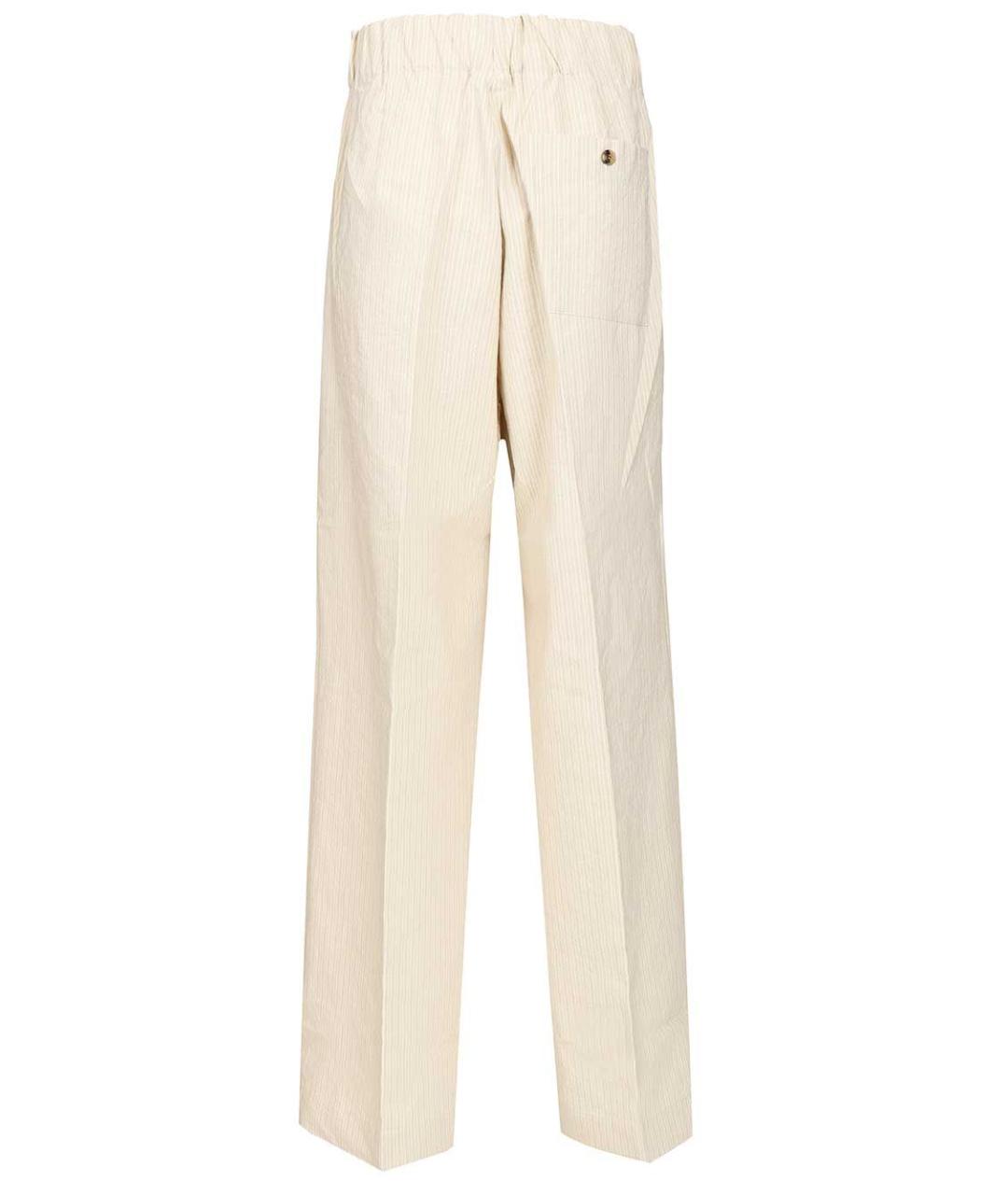 DRIES VAN NOTEN Бежевые хлопковые прямые брюки, фото 2